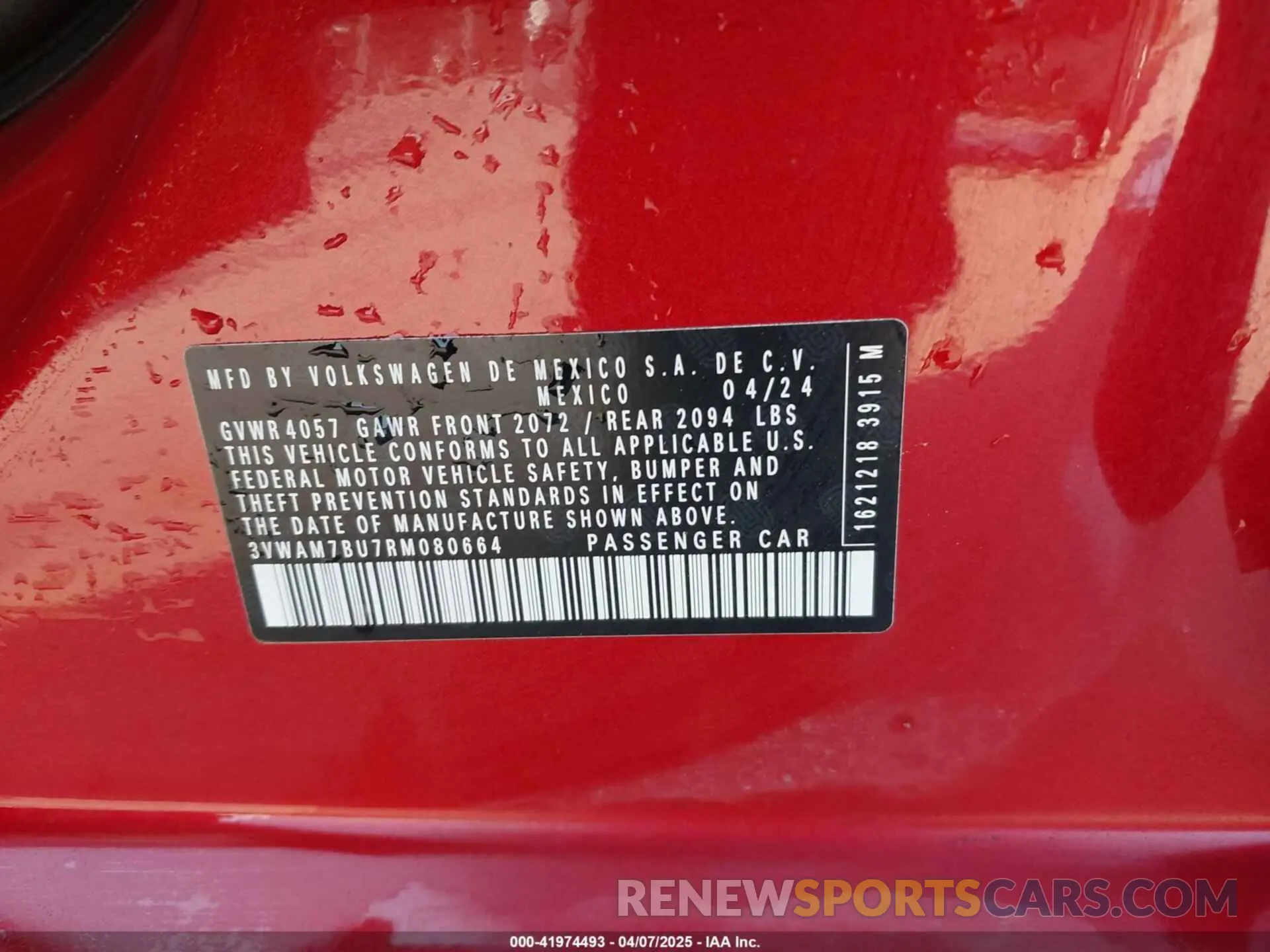 9 Фотография поврежденного автомобиля 3VWAM7BU7RM080664 VOLKSWAGEN JETTA 2024