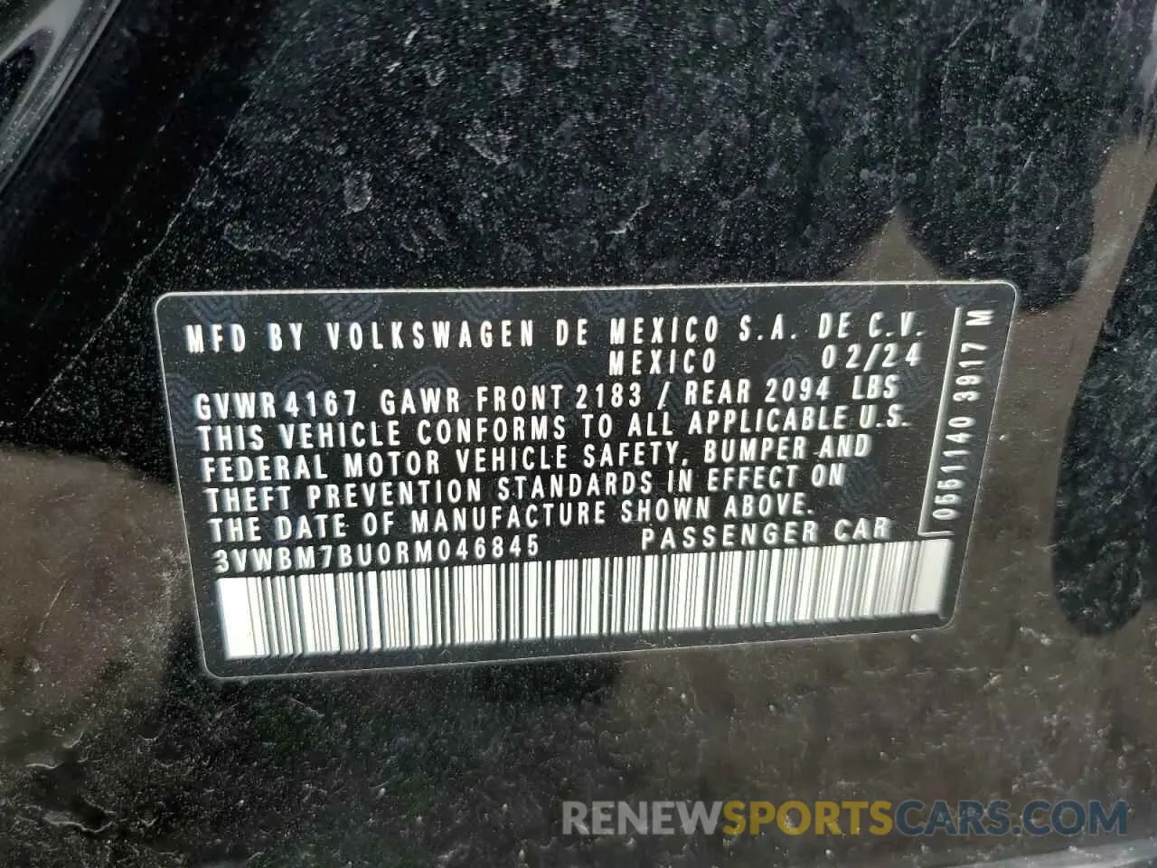 12 Photograph of a damaged car 3VWBM7BU0RM046845 VOLKSWAGEN JETTA 2024