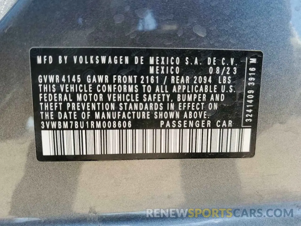 13 Photograph of a damaged car 3VWBM7BU1RM008606 VOLKSWAGEN JETTA 2024