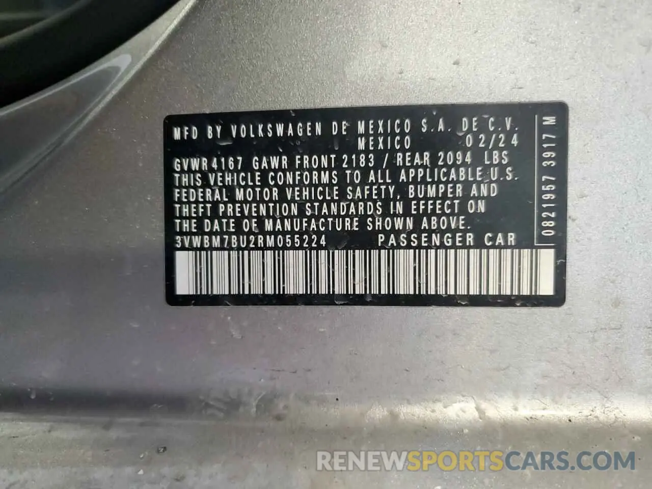 12 Photograph of a damaged car 3VWBM7BU2RM055224 VOLKSWAGEN JETTA 2024