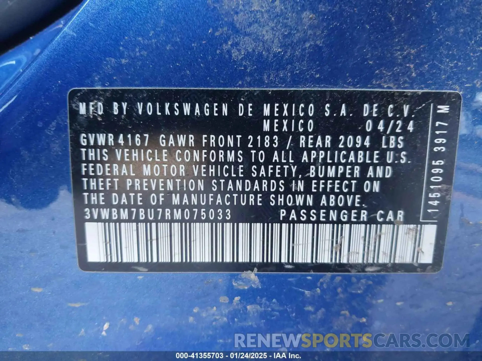 9 Photograph of a damaged car 3VWBM7BU7RM075033 VOLKSWAGEN JETTA 2024