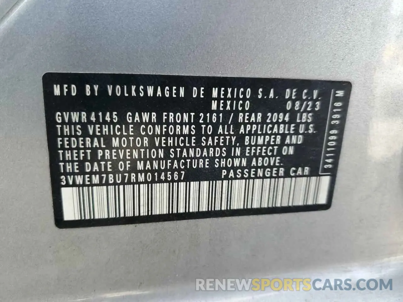 13 Photograph of a damaged car 3VWEM7BU7RM014567 VOLKSWAGEN JETTA 2024