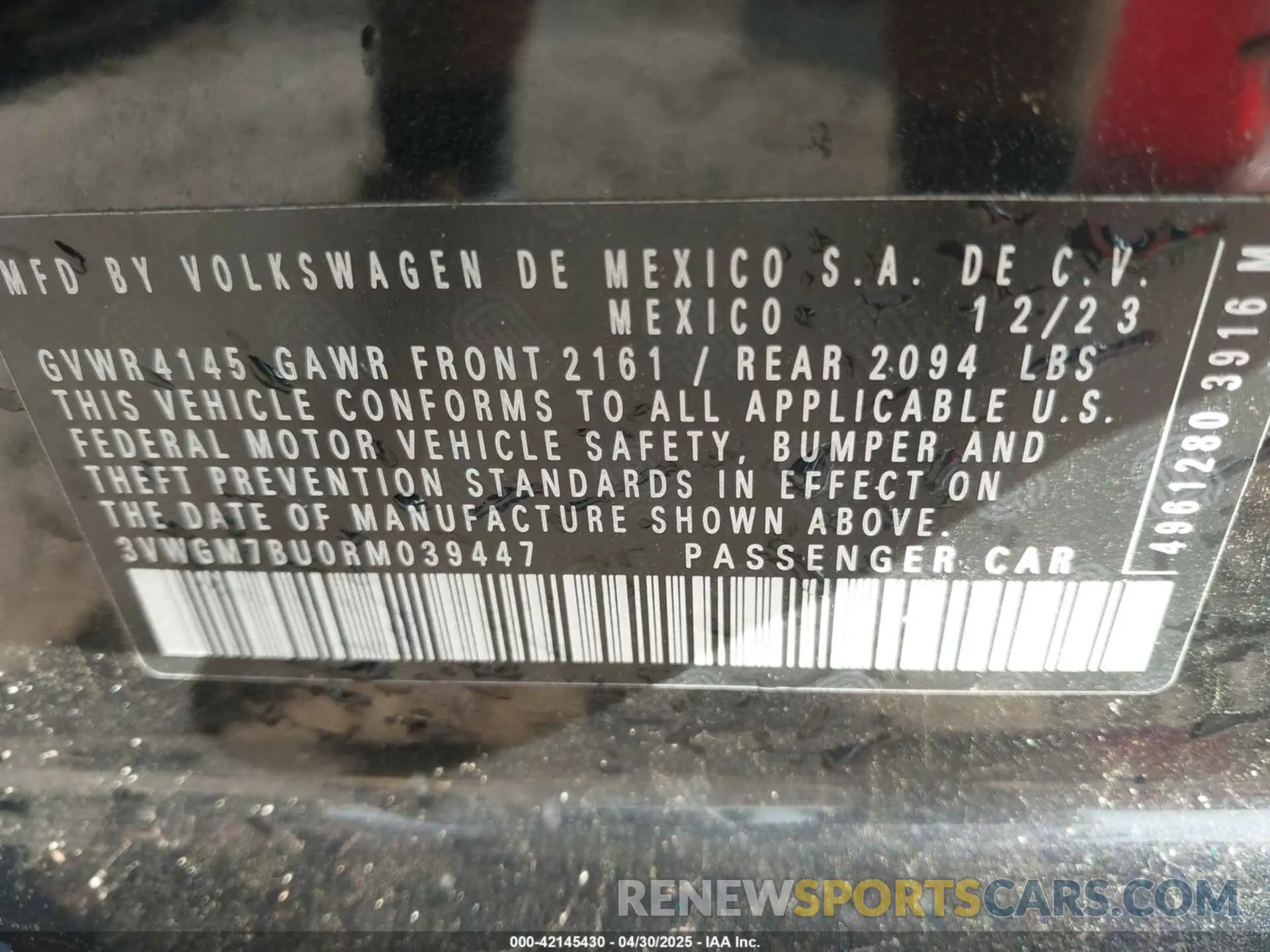 9 Photograph of a damaged car 3VWGM7BU0RM039447 VOLKSWAGEN JETTA 2024