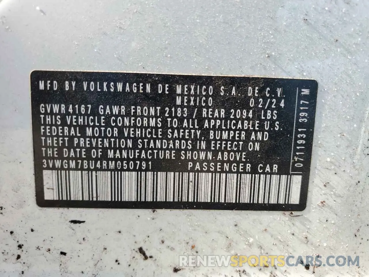 14 Photograph of a damaged car 3VWGM7BU4RM050791 VOLKSWAGEN JETTA 2024