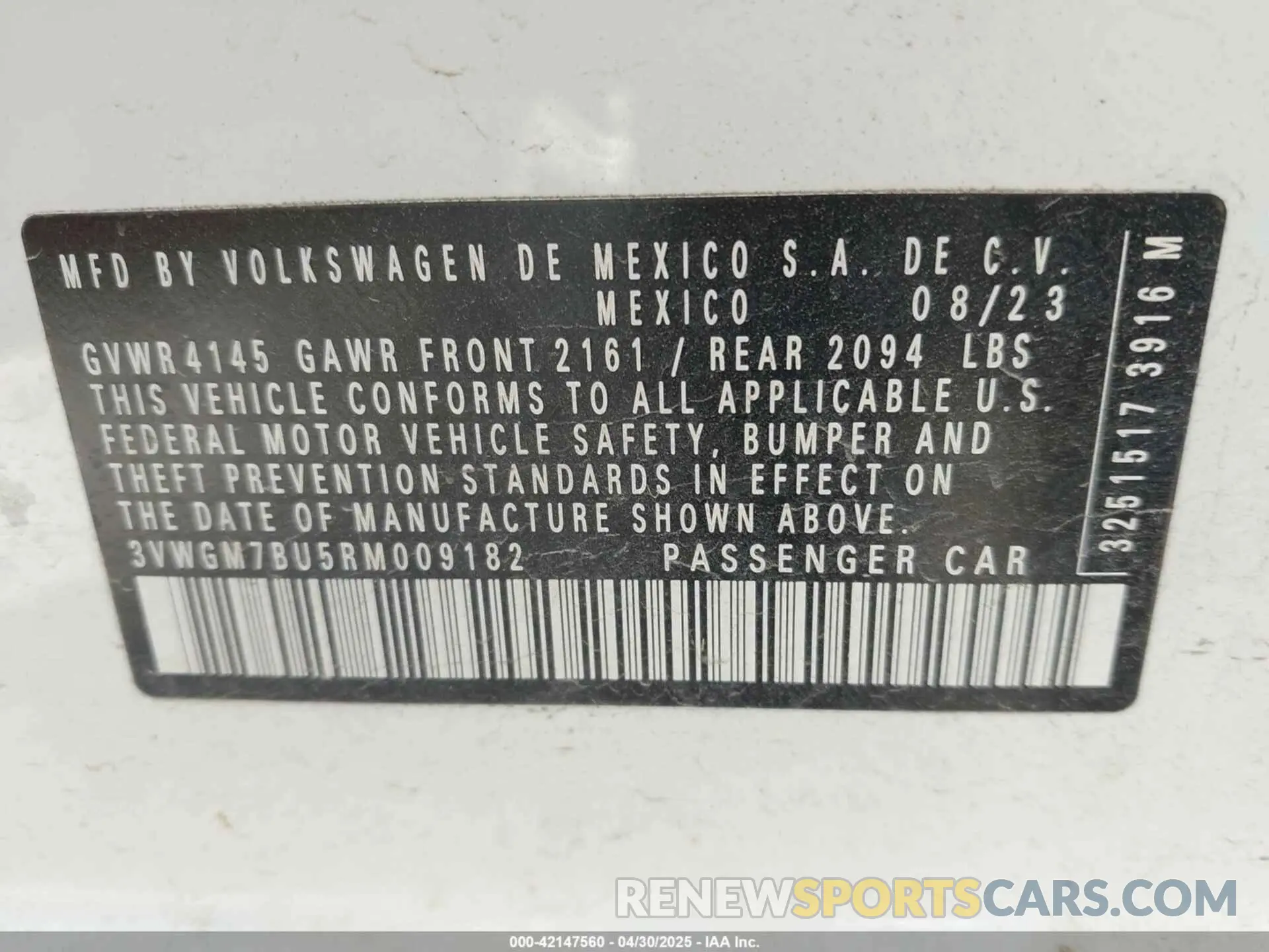 9 Photograph of a damaged car 3VWGM7BU5RM009182 VOLKSWAGEN JETTA 2024