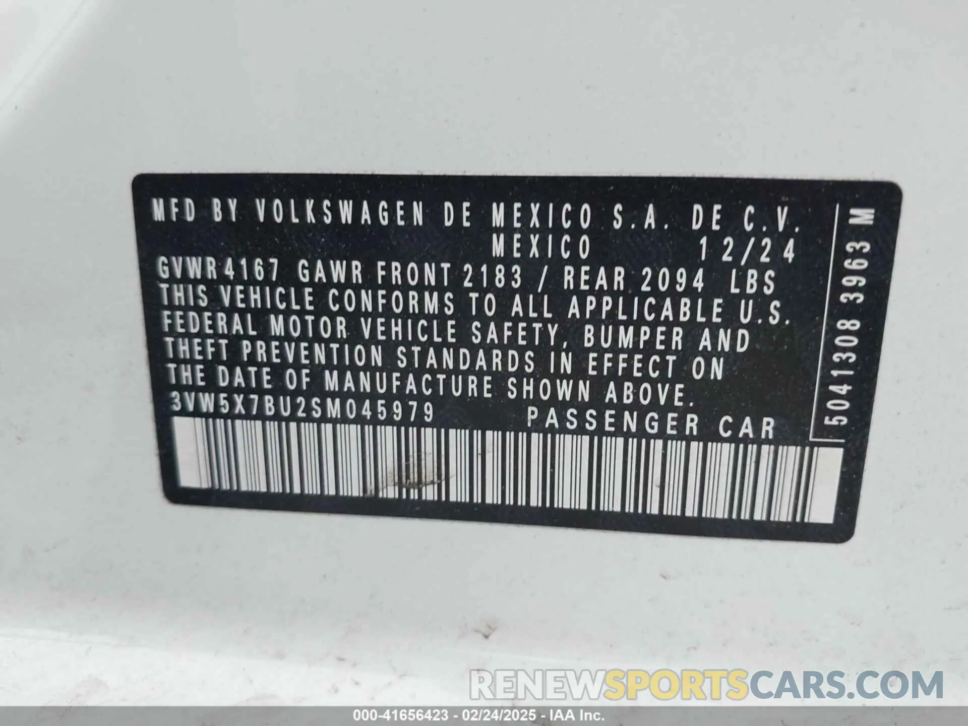 9 Photograph of a damaged car 3VW5X7BU2SM045979 VOLKSWAGEN JETTA 2025