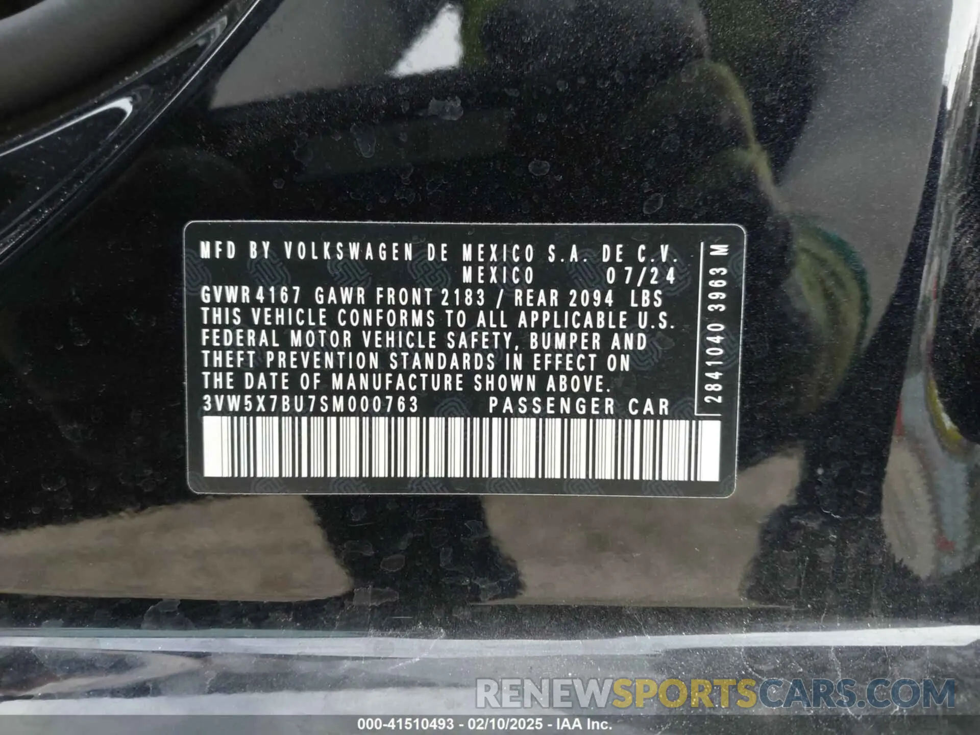 9 Фотография поврежденного автомобиля 3VW5X7BU7SM000763 VOLKSWAGEN JETTA 2025