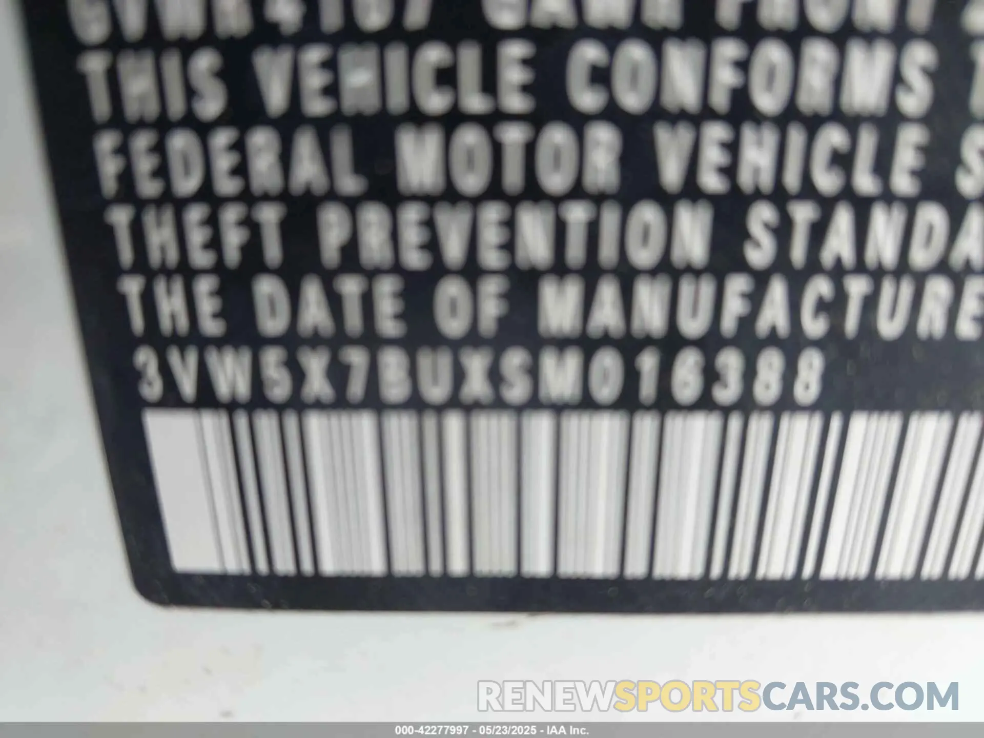 9 Photograph of a damaged car 3VW5X7BUXSM016388 VOLKSWAGEN JETTA 2025