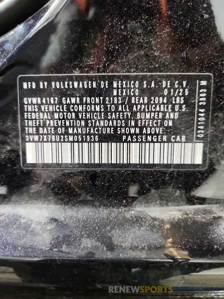 12 Фотография поврежденного автомобиля 3VW7X7BU2SM051936 VOLKSWAGEN JETTA 2025