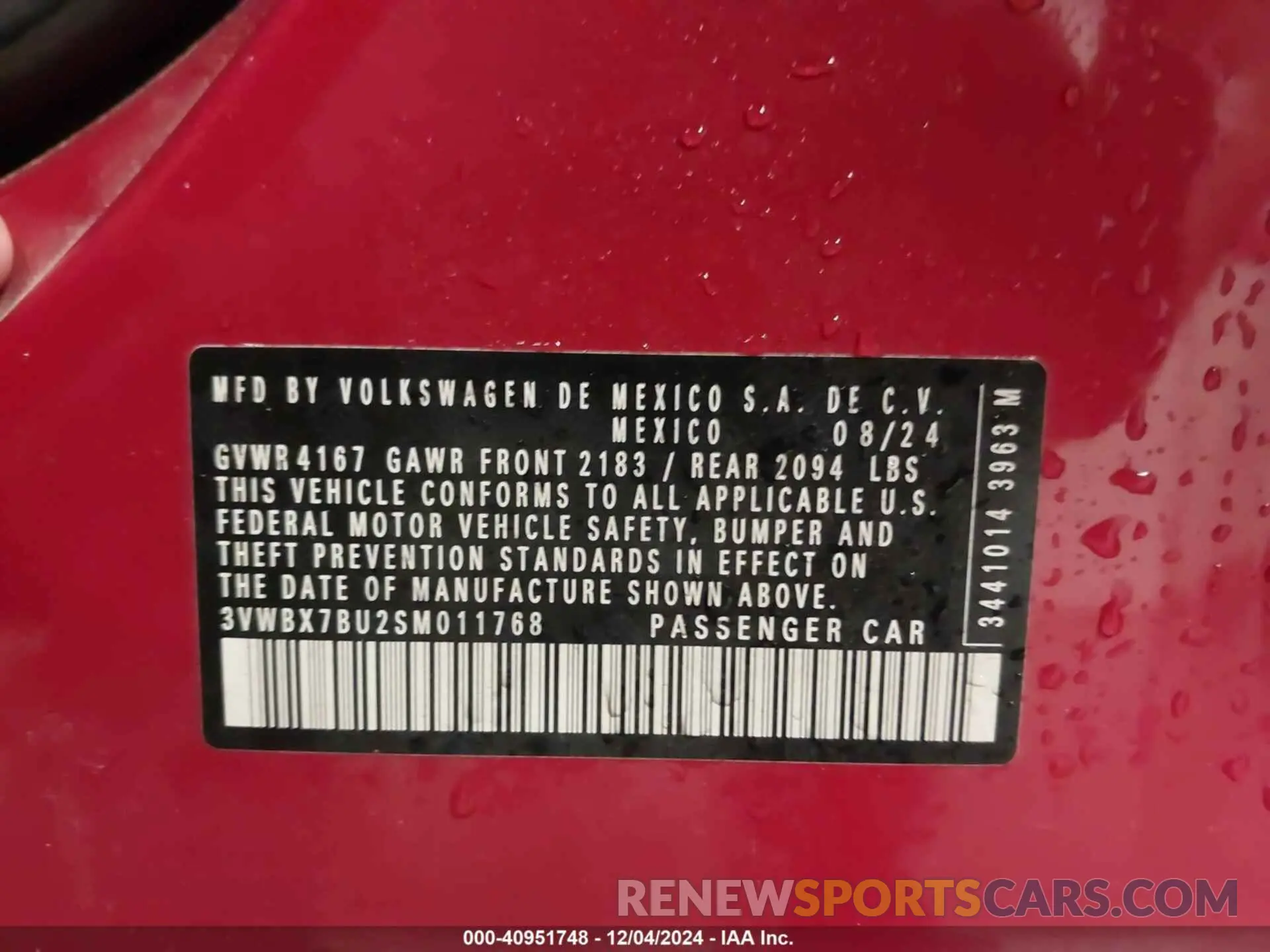 9 Фотография поврежденного автомобиля 3VWBX7BU2SM011768 VOLKSWAGEN JETTA 2025