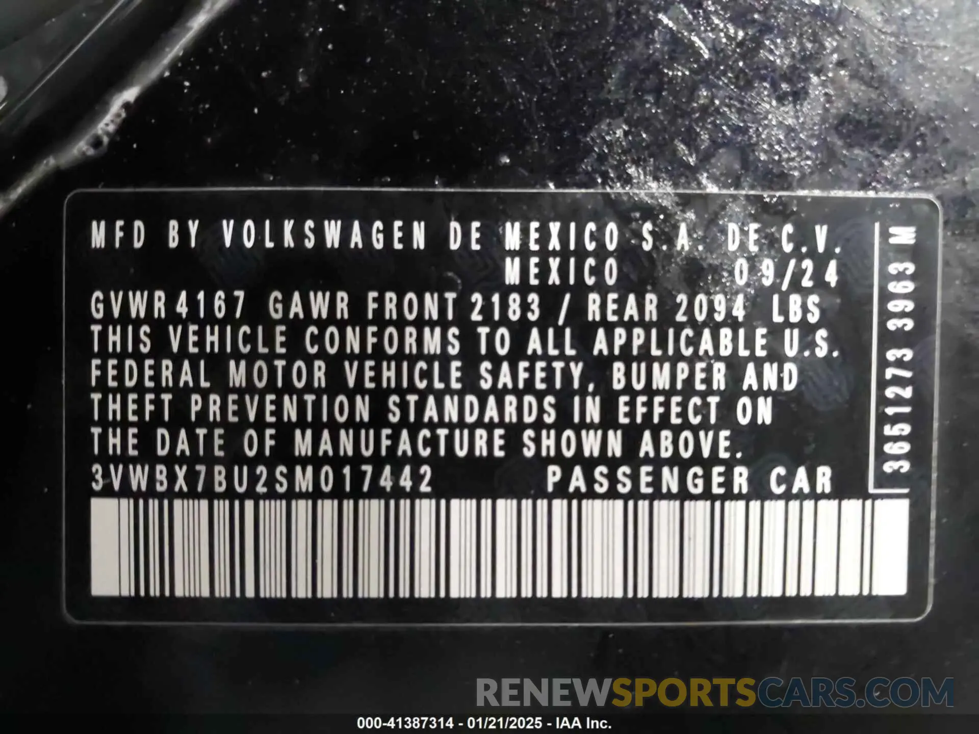9 Фотография поврежденного автомобиля 3VWBX7BU2SM017442 VOLKSWAGEN JETTA 2025