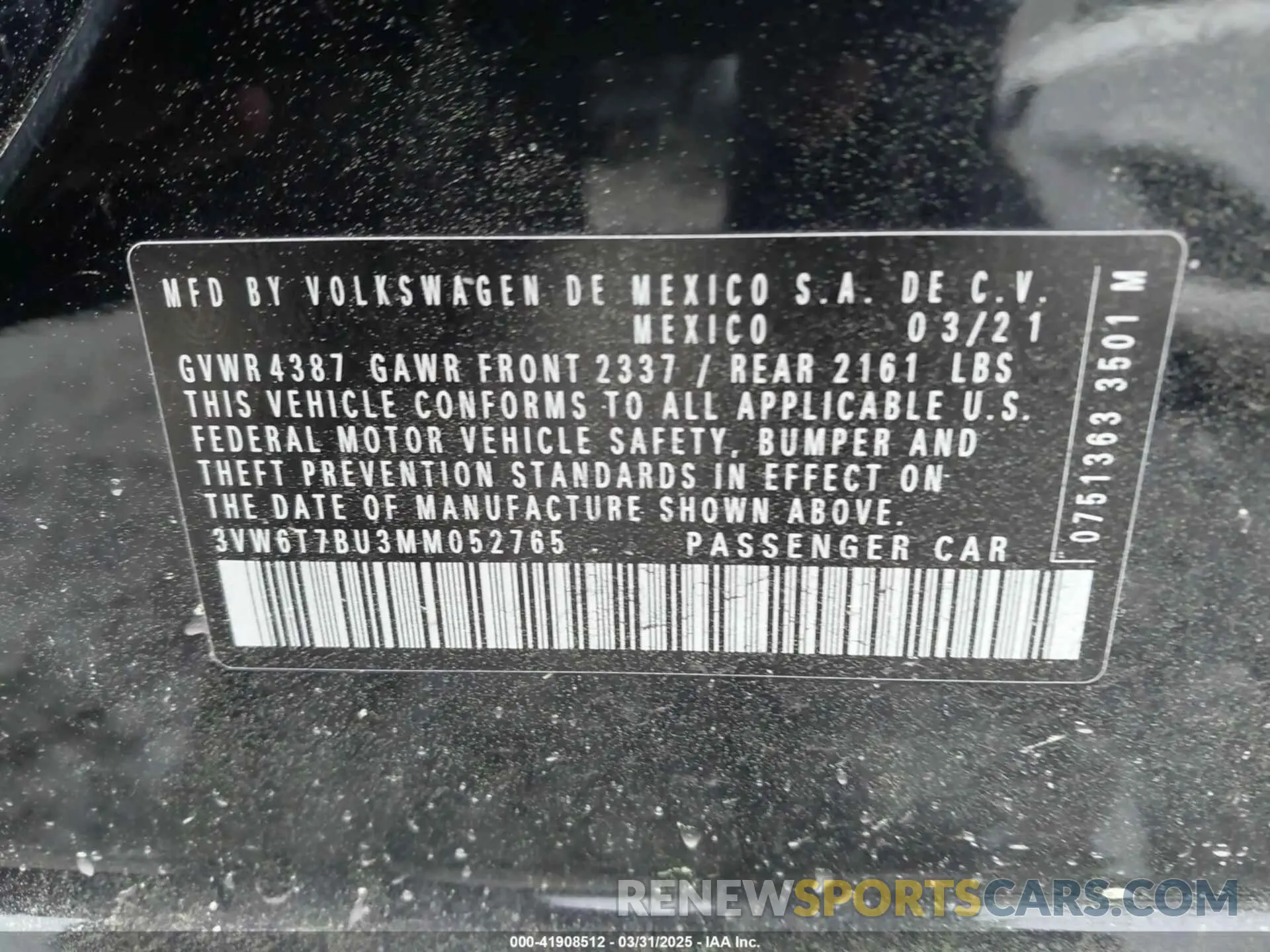 9 Photograph of a damaged car 3VW6T7BU3MM052765 VOLKSWAGEN JETTA GLI 2021