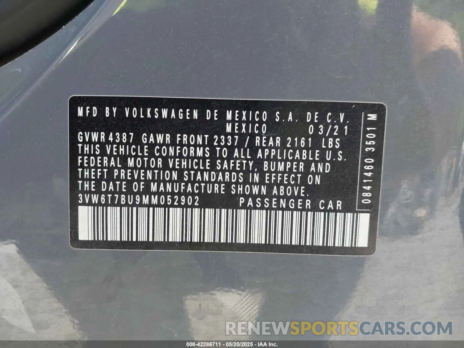 9 Photograph of a damaged car 3VW6T7BU9MM052902 VOLKSWAGEN JETTA GLI 2021