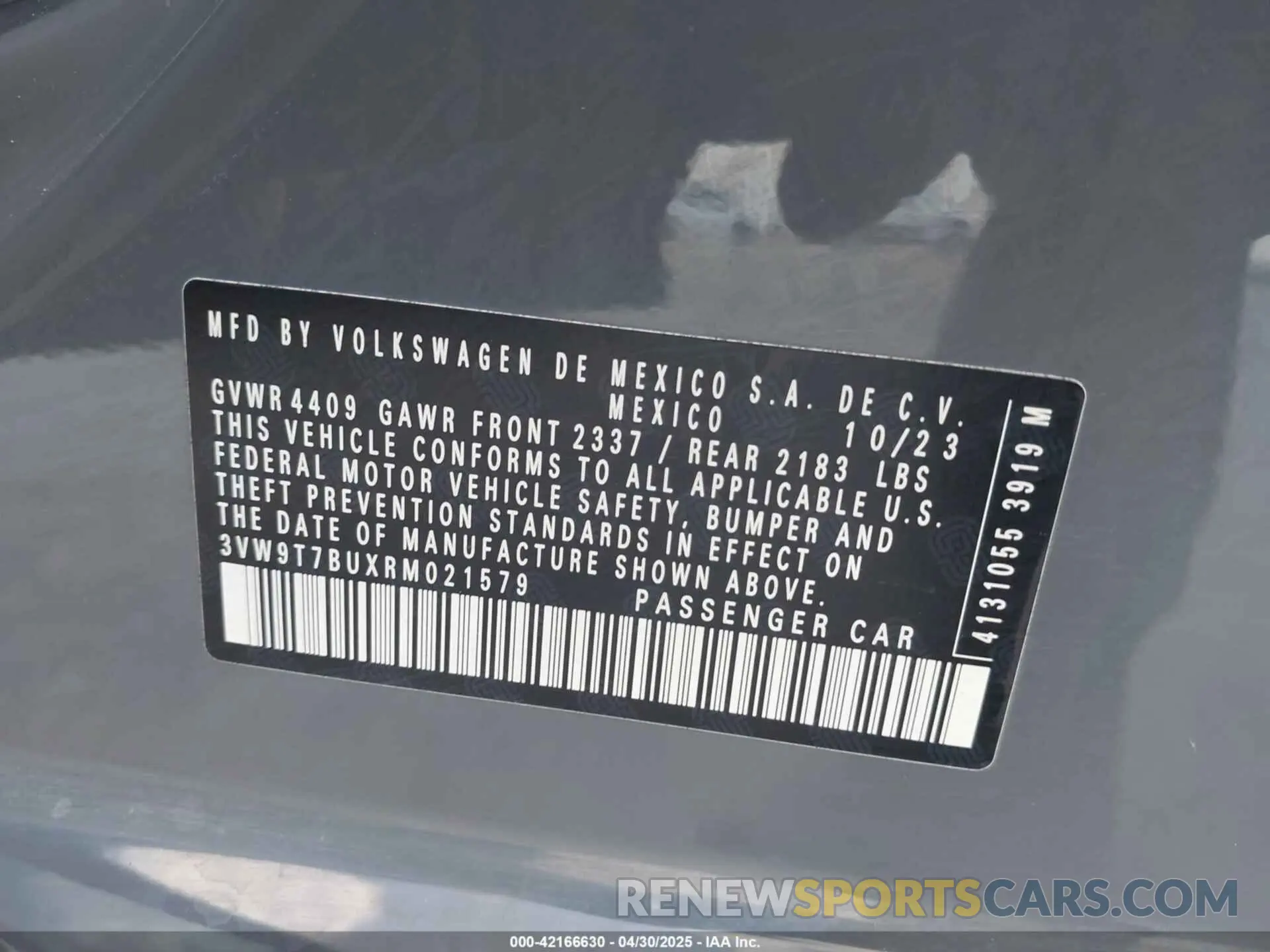 9 Фотография поврежденного автомобиля 3VW9T7BUXRM021579 VOLKSWAGEN JETTA GLI 2024