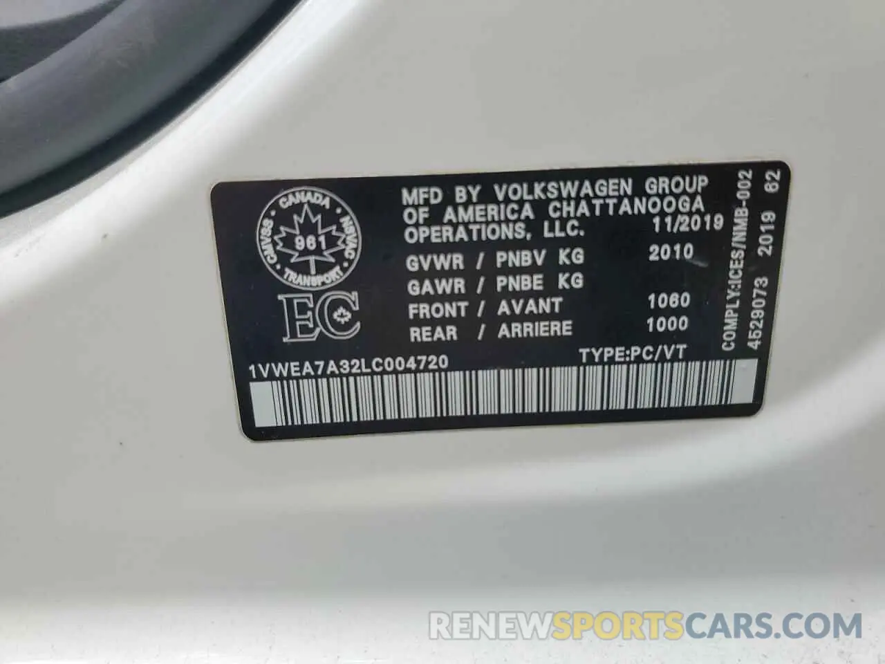 12 Фотография поврежденного автомобиля 1VWEA7A32LC004720 VOLKSWAGEN PASSAT 2020