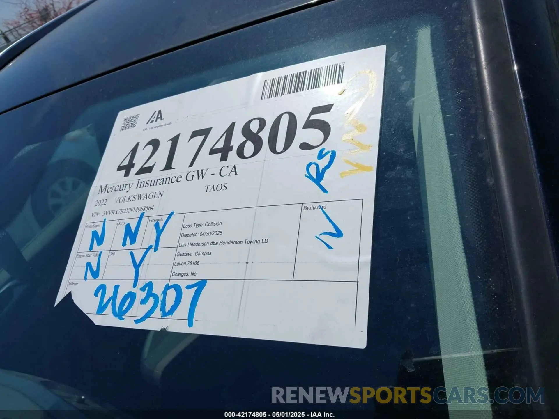 16 Фотография поврежденного автомобиля 3VVRX7B2XNM068564 VOLKSWAGEN TAOS 2022