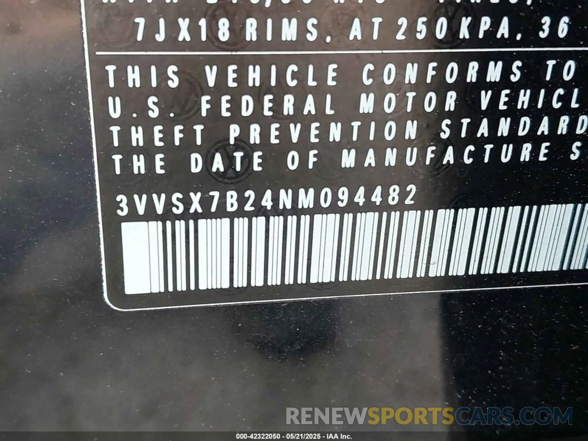 9 Photograph of a damaged car 3VVSX7B24NM094482 VOLKSWAGEN TAOS 2022