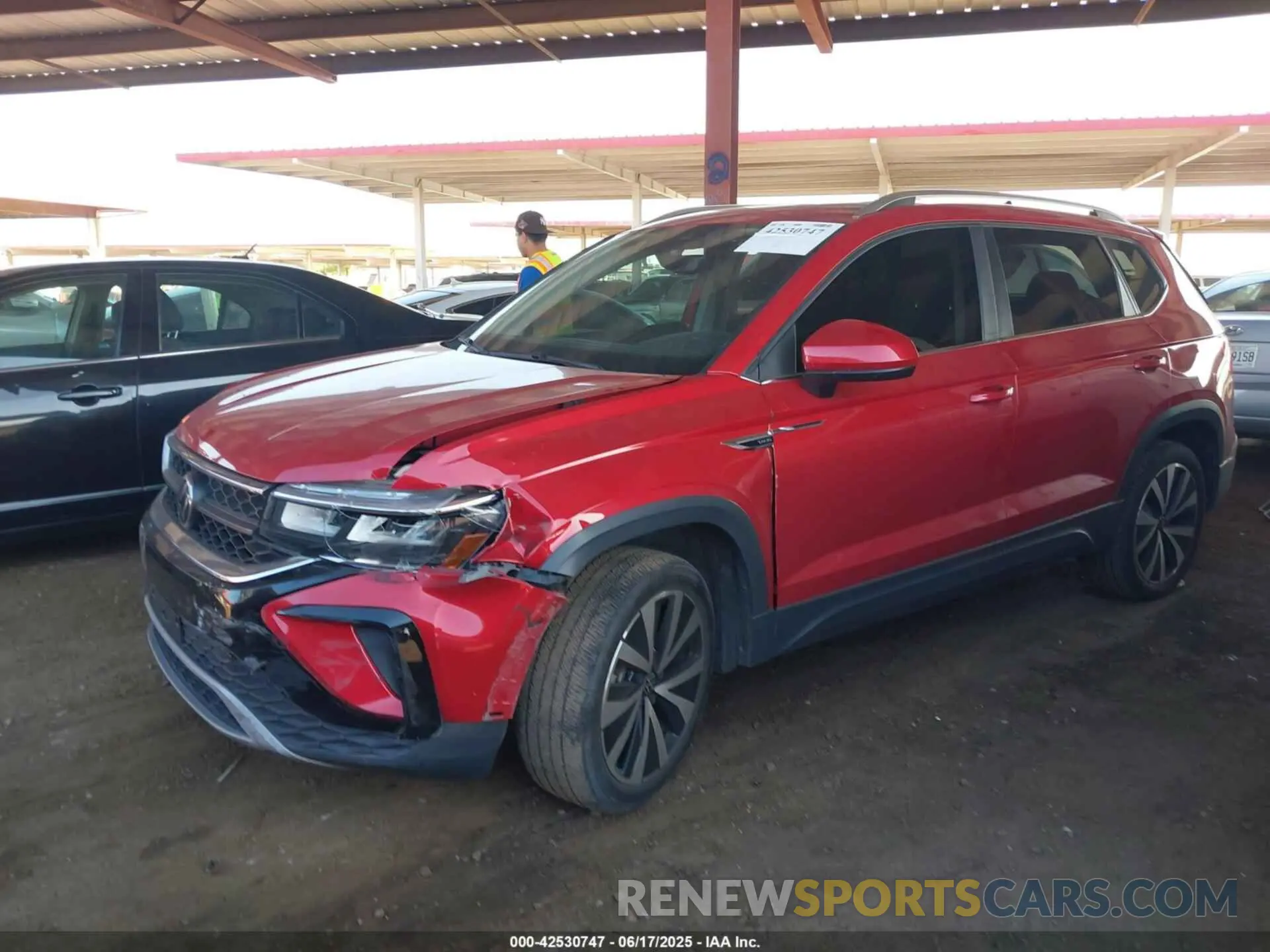 2 Фотография поврежденного автомобиля 3VVEX7B2XPM314580 VOLKSWAGEN TAOS 2023