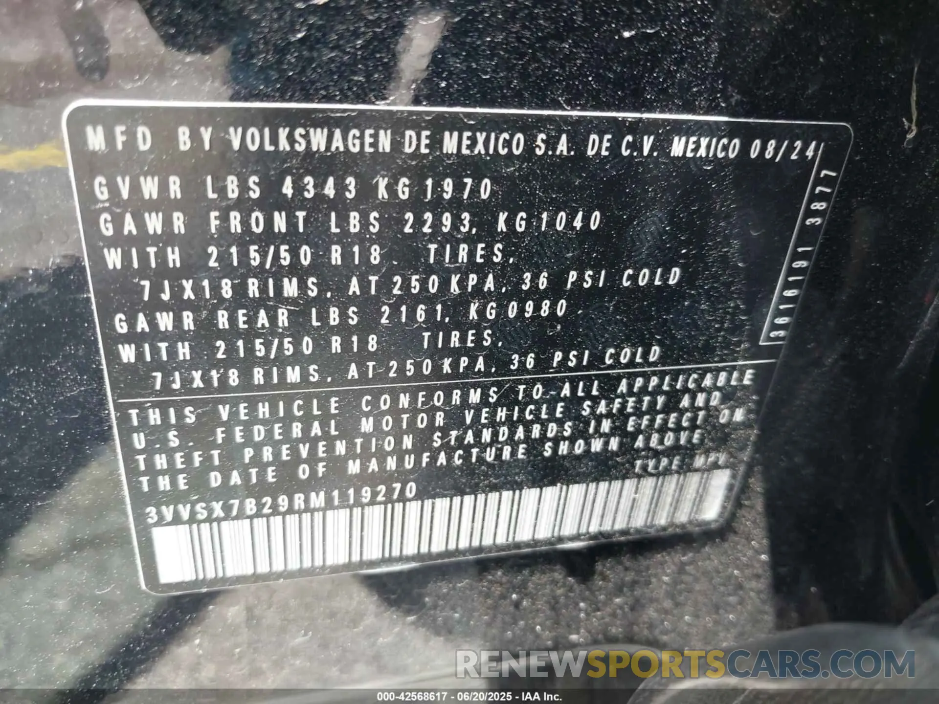 9 Photograph of a damaged car 3VVSX7B29RM119270 VOLKSWAGEN TAOS 2024