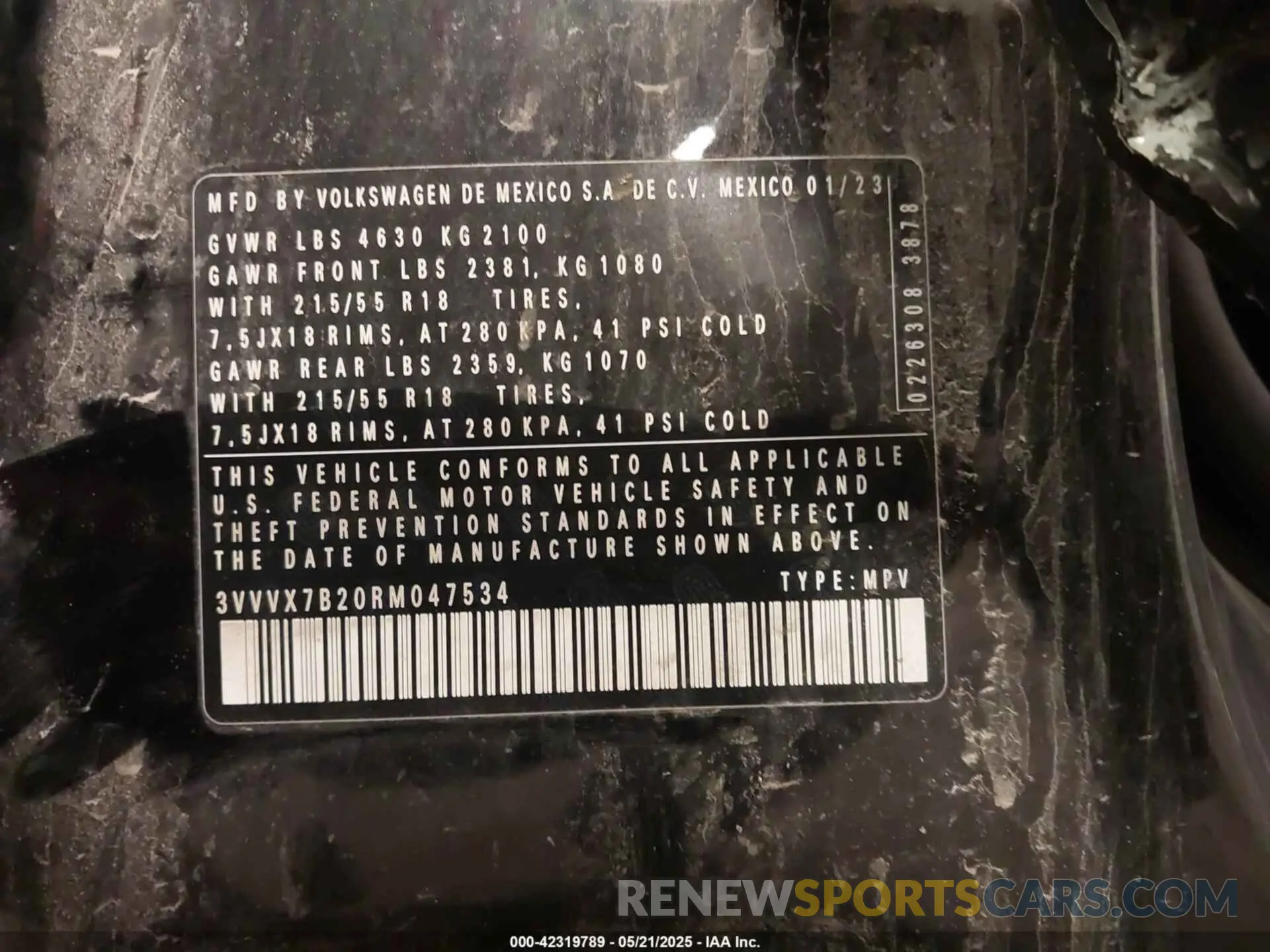 9 Фотография поврежденного автомобиля 3VVVX7B20RM047534 VOLKSWAGEN TAOS 2024
