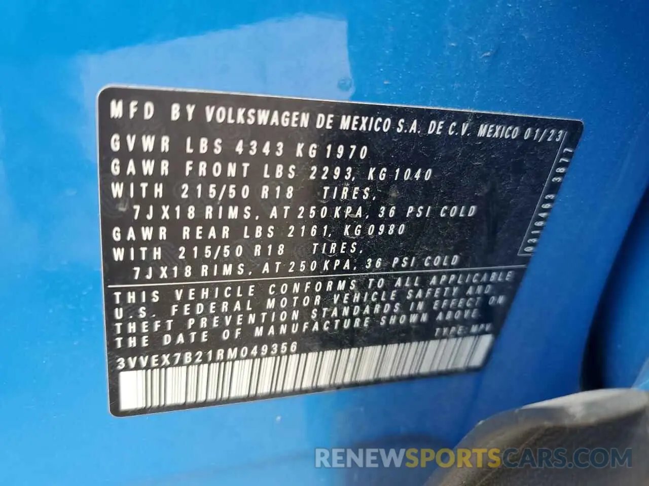 12 Photograph of a damaged car 3VVEX7B21RM049356 VOLKSWAGEN TAOS SE 2024