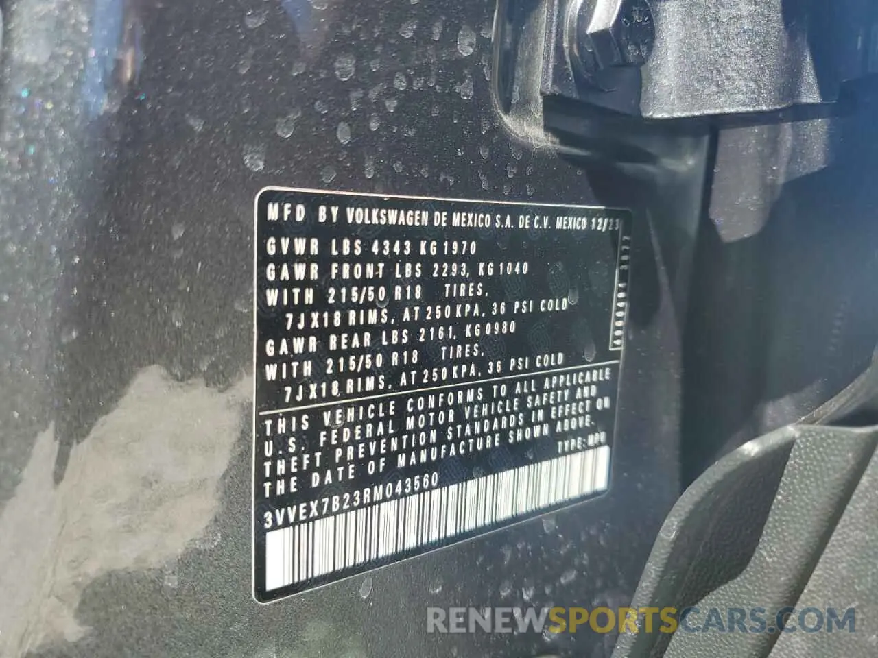 12 Фотография поврежденного автомобиля 3VVEX7B23RM043560 VOLKSWAGEN TAOS SE 2024