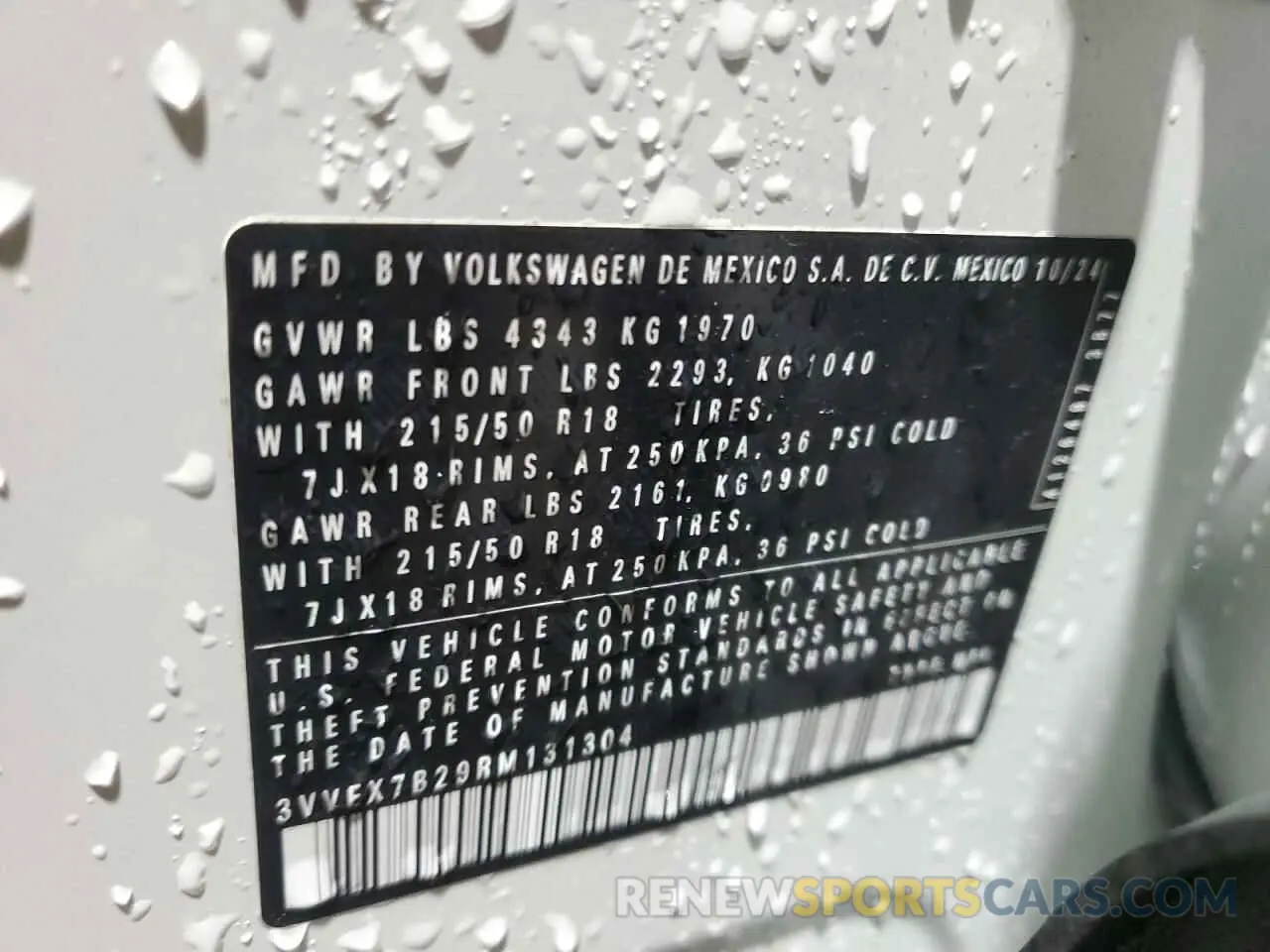 13 Фотография поврежденного автомобиля 3VVEX7B29RM131304 VOLKSWAGEN TAOS SE 2024