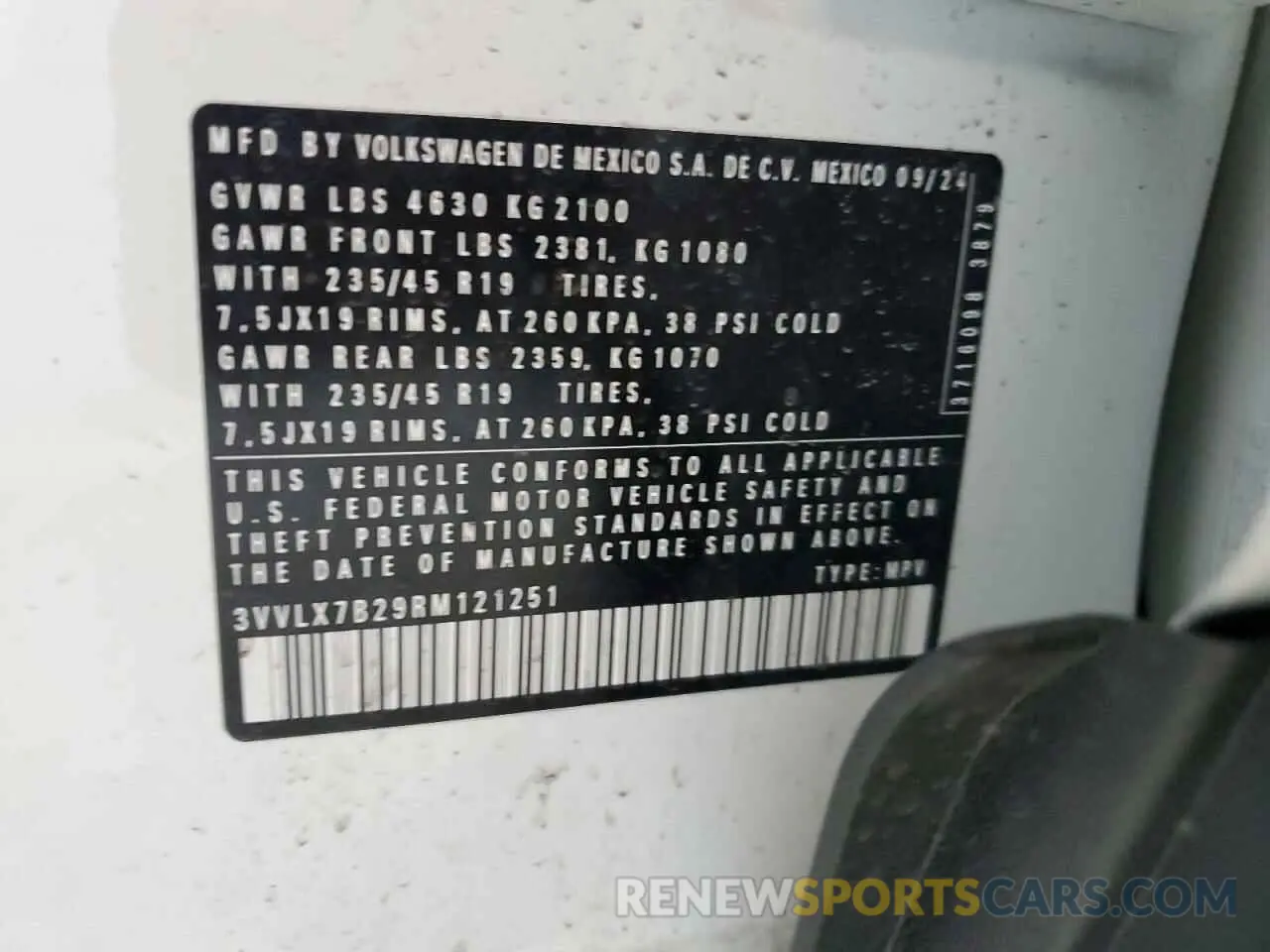 15 Фотография поврежденного автомобиля 3VVLX7B29RM121251 VOLKSWAGEN TAOS SE 2024