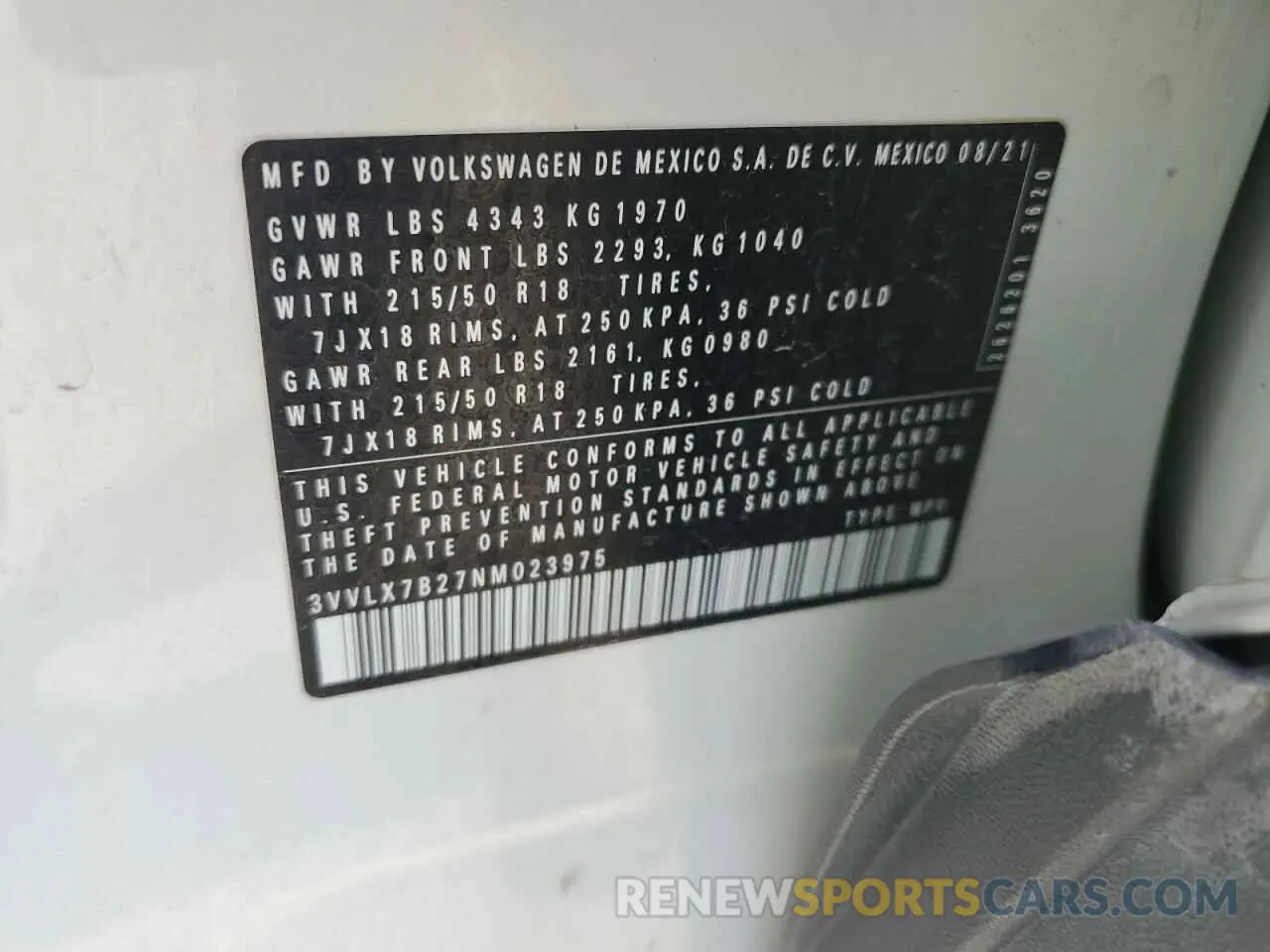 13 Фотография поврежденного автомобиля 3VVLX7B27NM023975 VOLKSWAGEN TAOS SE IQ 2022