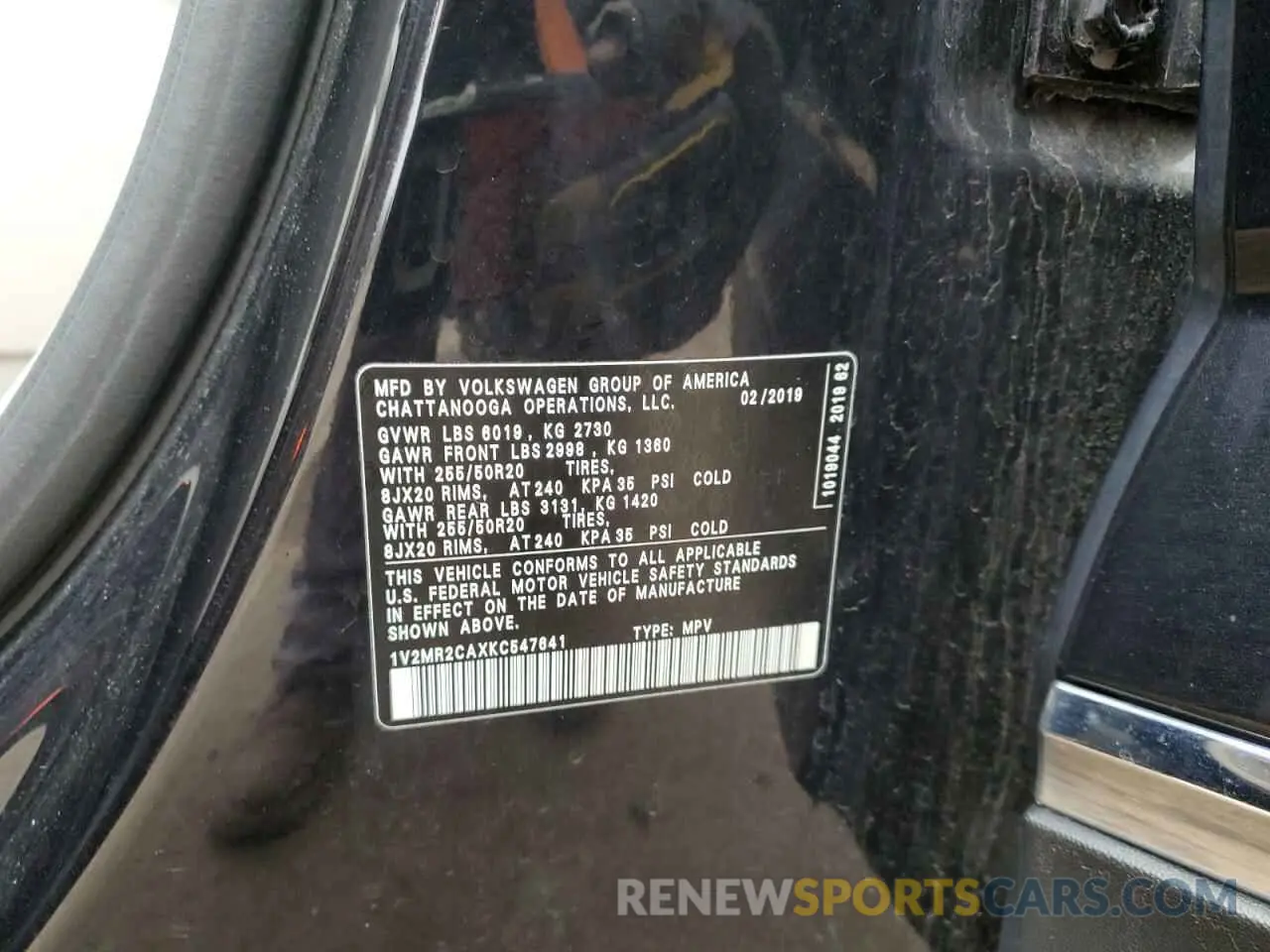 13 Фотография поврежденного автомобиля 1V2MR2CAXKC547641 VOLKSWAGEN TIGUAN 2019
