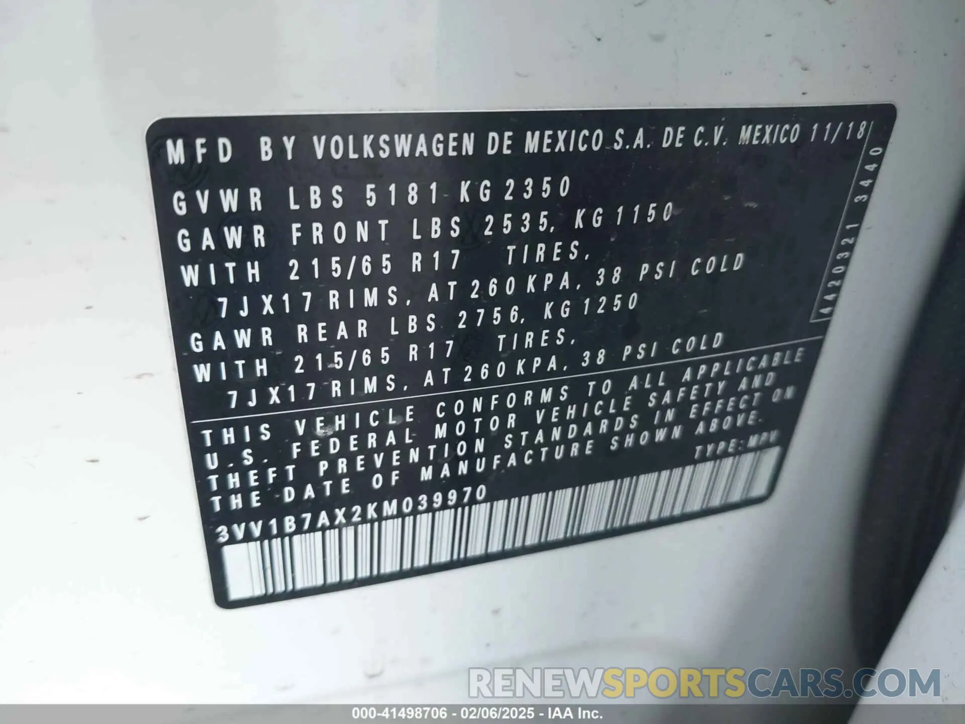 9 Photograph of a damaged car 3VV1B7AX2KM039970 VOLKSWAGEN TIGUAN 2019