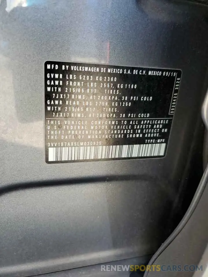 13 Photograph of a damaged car 3VV1B7AX5LM030925 VOLKSWAGEN TIGUAN 2020