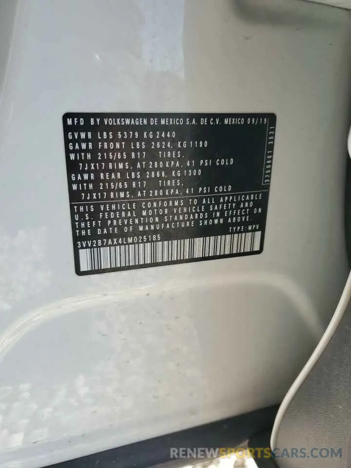 13 Photograph of a damaged car 3VV2B7AX4LM025185 VOLKSWAGEN TIGUAN 2020