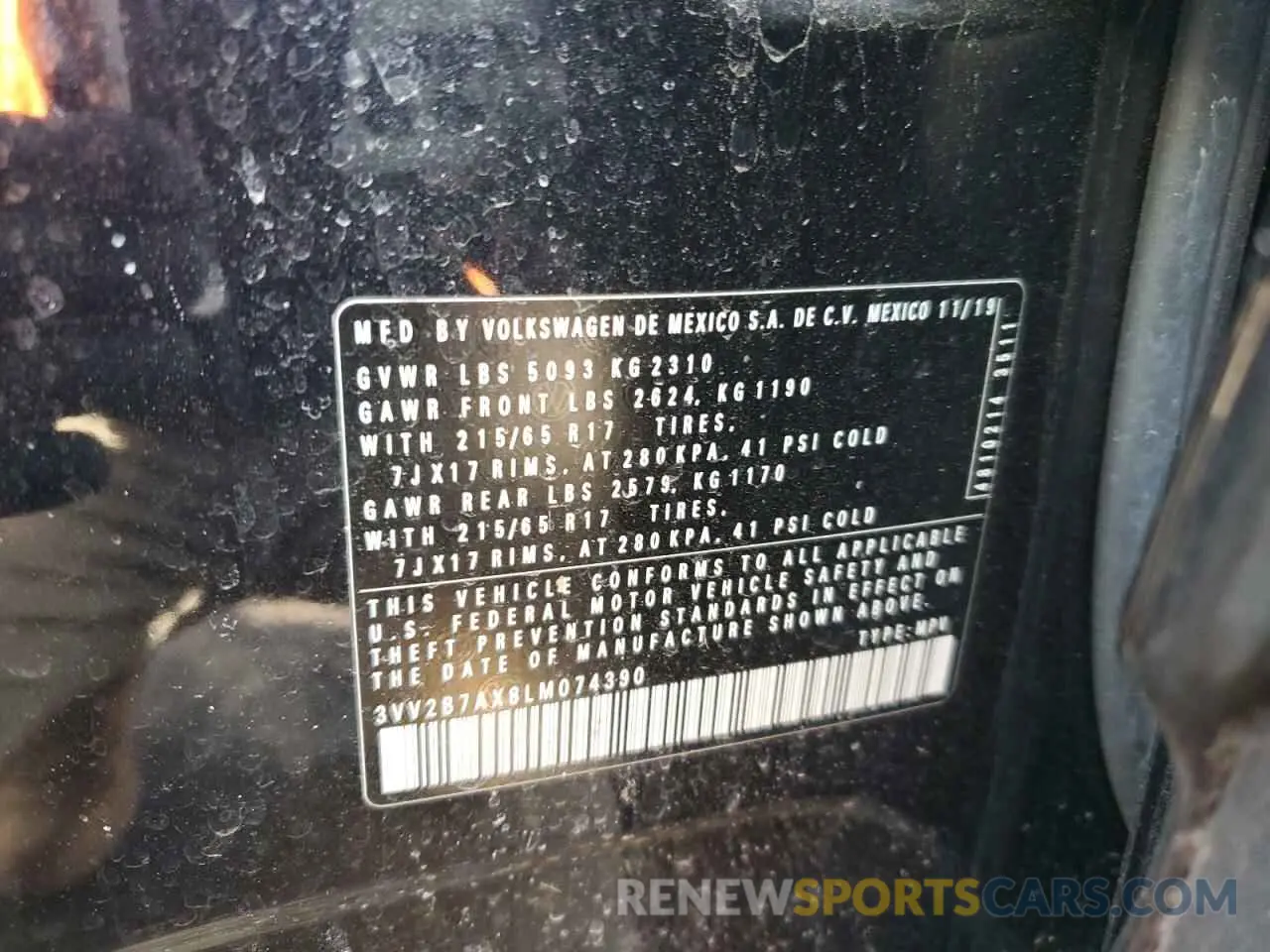 15 Photograph of a damaged car 3VV2B7AX8LM074390 VOLKSWAGEN TIGUAN 2020