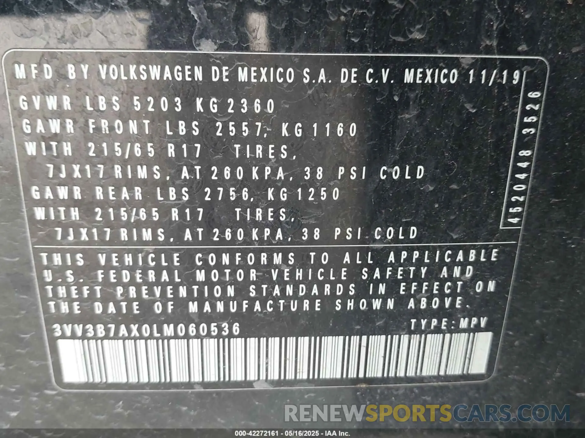 9 Photograph of a damaged car 3VV3B7AX0LM060536 VOLKSWAGEN TIGUAN 2020
