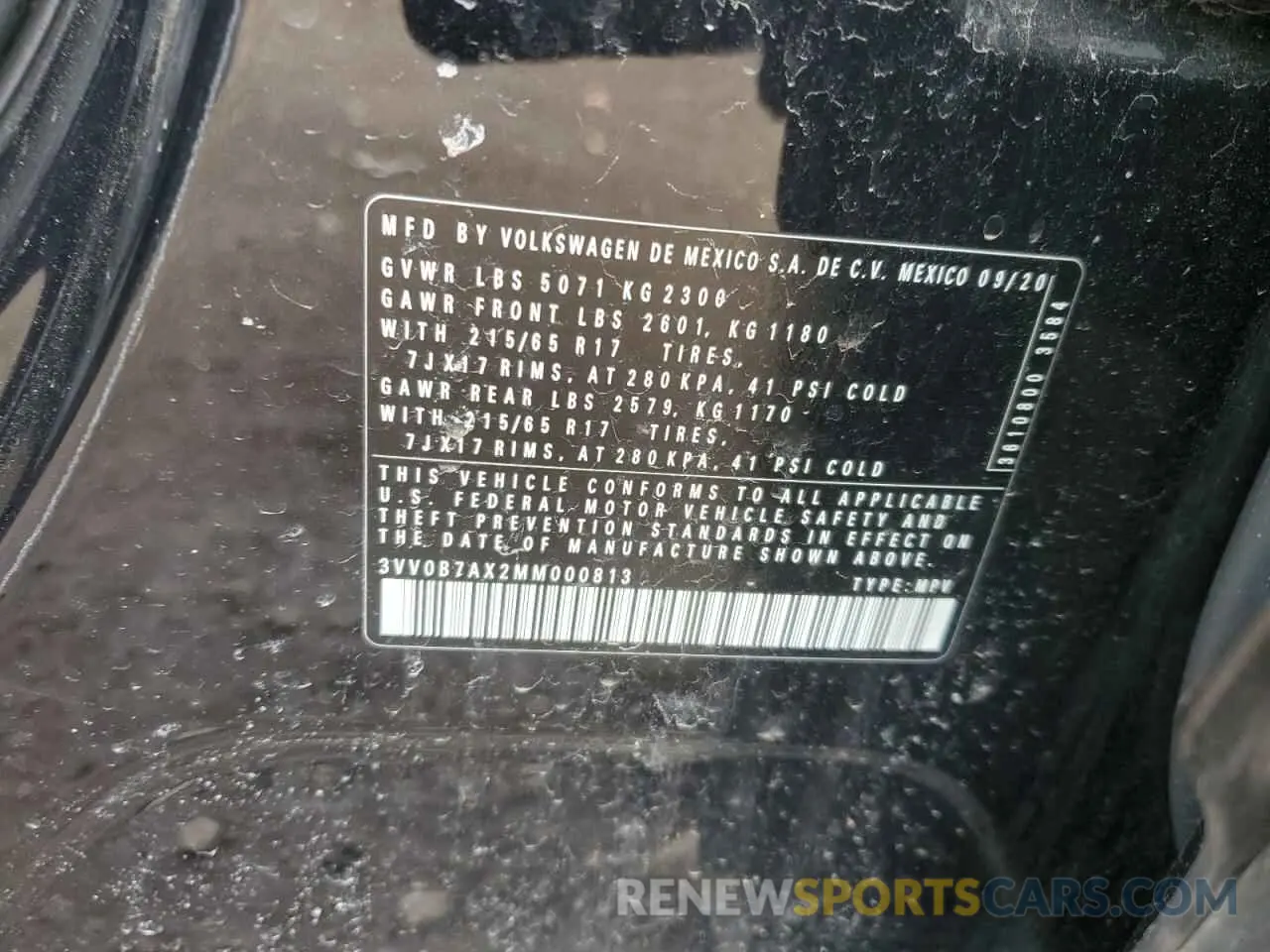 14 Photograph of a damaged car 3VV0B7AX2MM000813 VOLKSWAGEN TIGUAN 2021