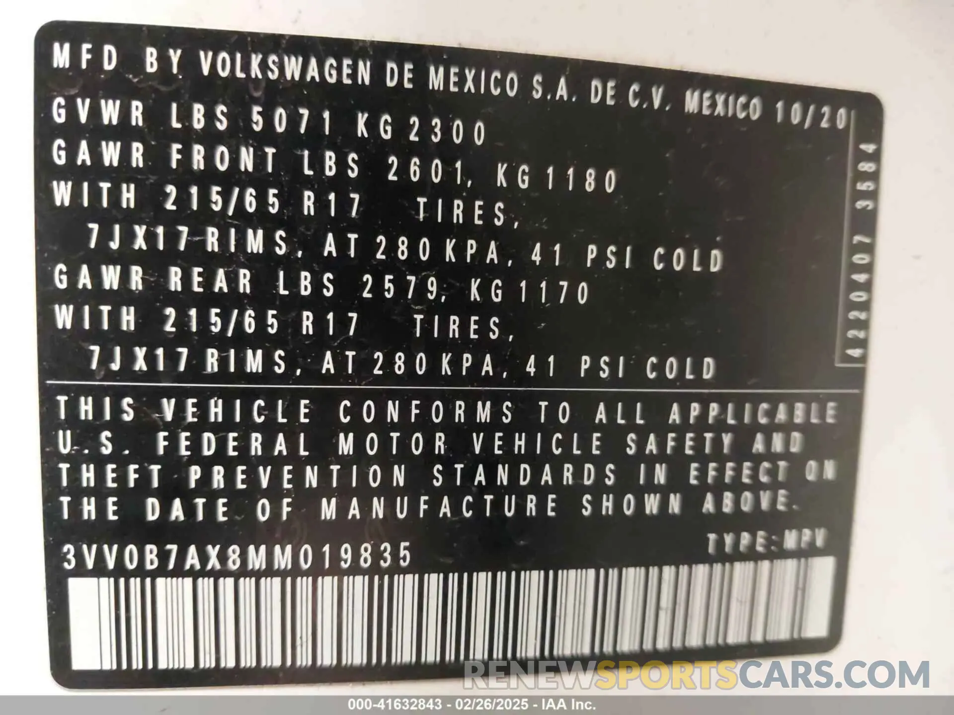 9 Photograph of a damaged car 3VV0B7AX8MM019835 VOLKSWAGEN TIGUAN 2021