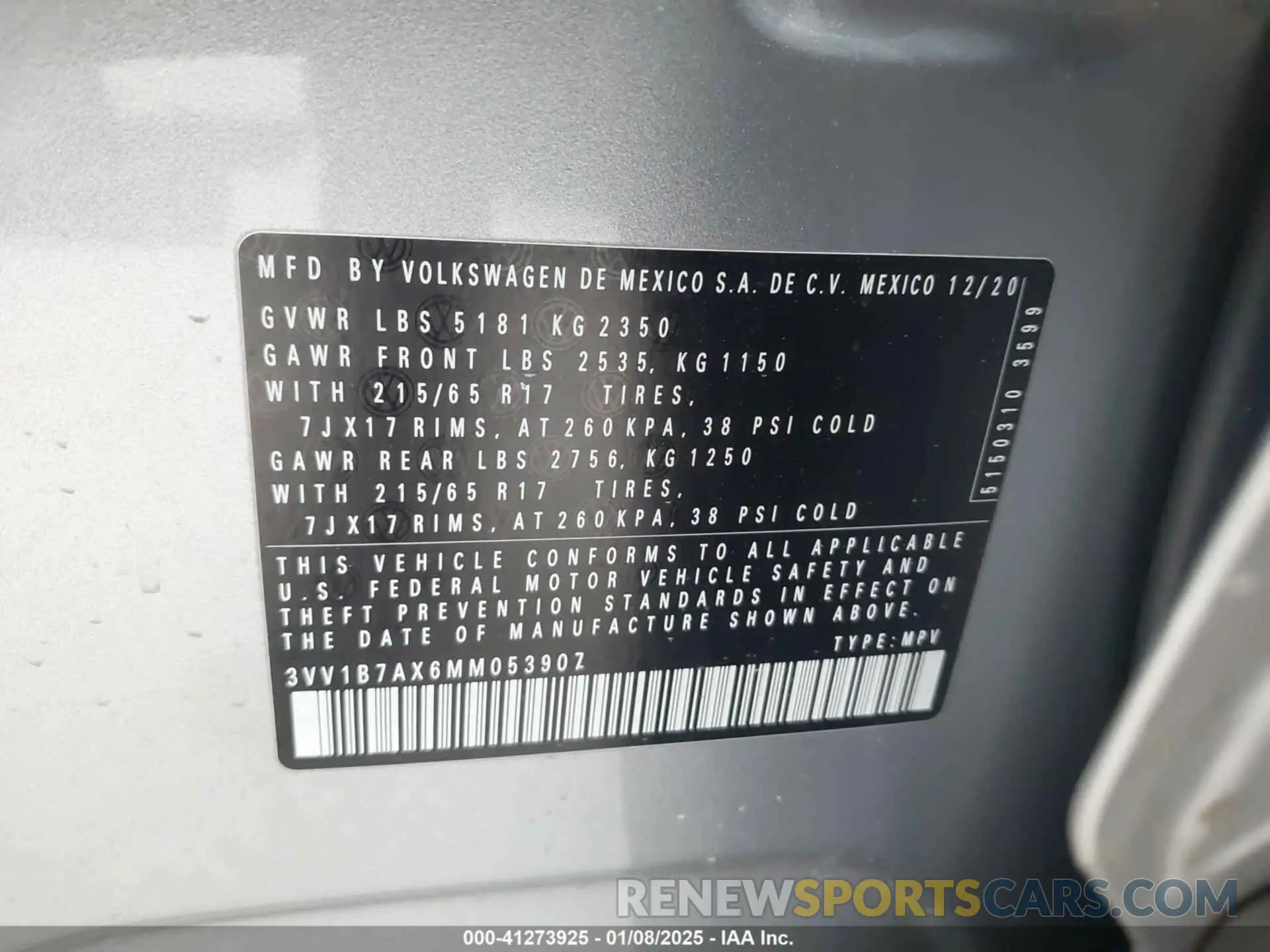 9 Photograph of a damaged car 3VV1B7AX6MM053907 VOLKSWAGEN TIGUAN 2021