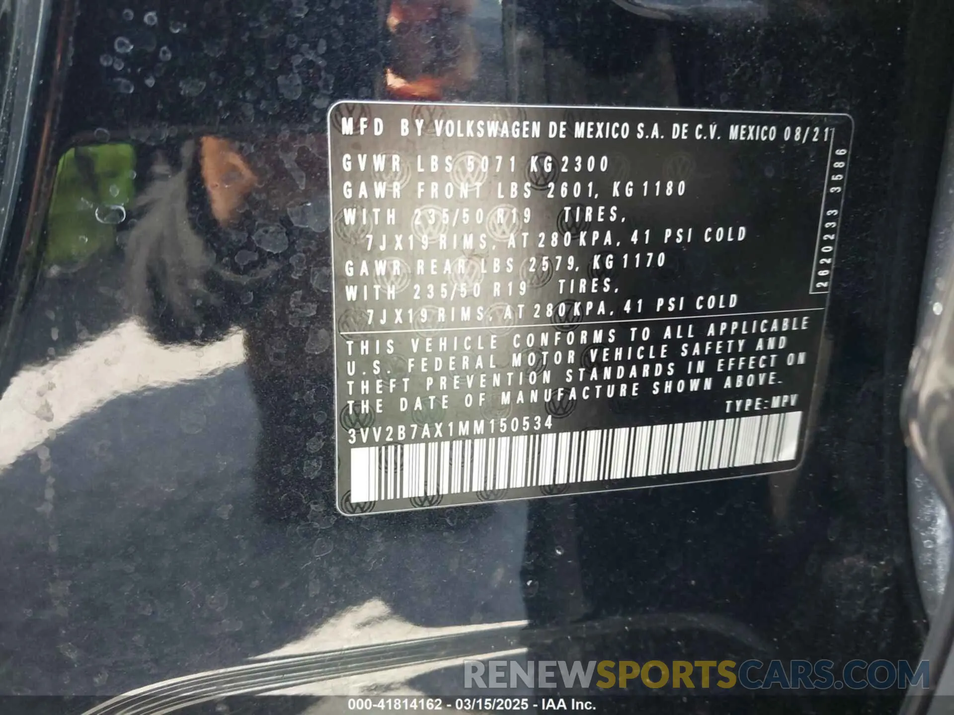 9 Photograph of a damaged car 3VV2B7AX1MM150534 VOLKSWAGEN TIGUAN 2021