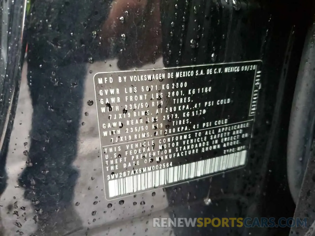 15 Photograph of a damaged car 3VV2B7AX5MM002564 VOLKSWAGEN TIGUAN 2021