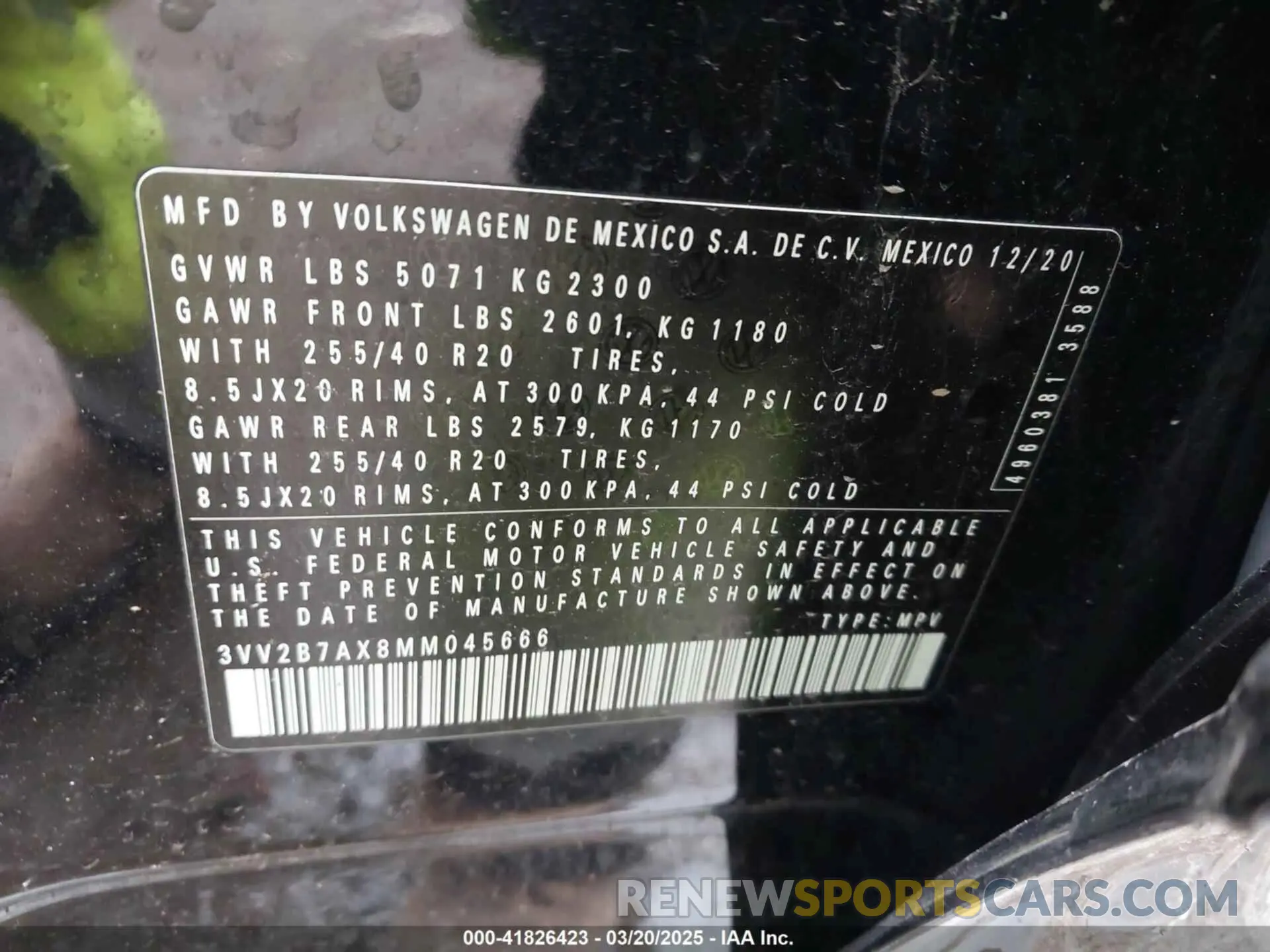 9 Photograph of a damaged car 3VV2B7AX8MM045666 VOLKSWAGEN TIGUAN 2021