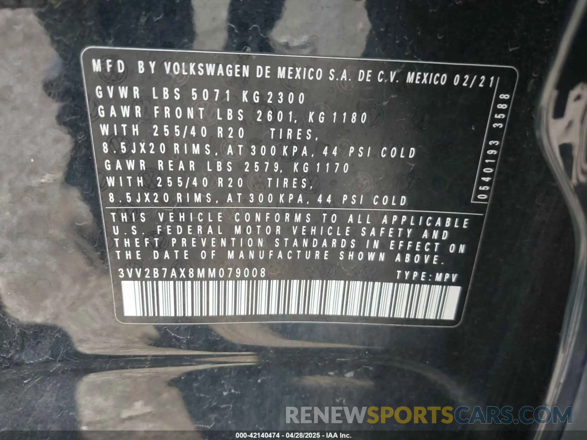 9 Photograph of a damaged car 3VV2B7AX8MM079008 VOLKSWAGEN TIGUAN 2021