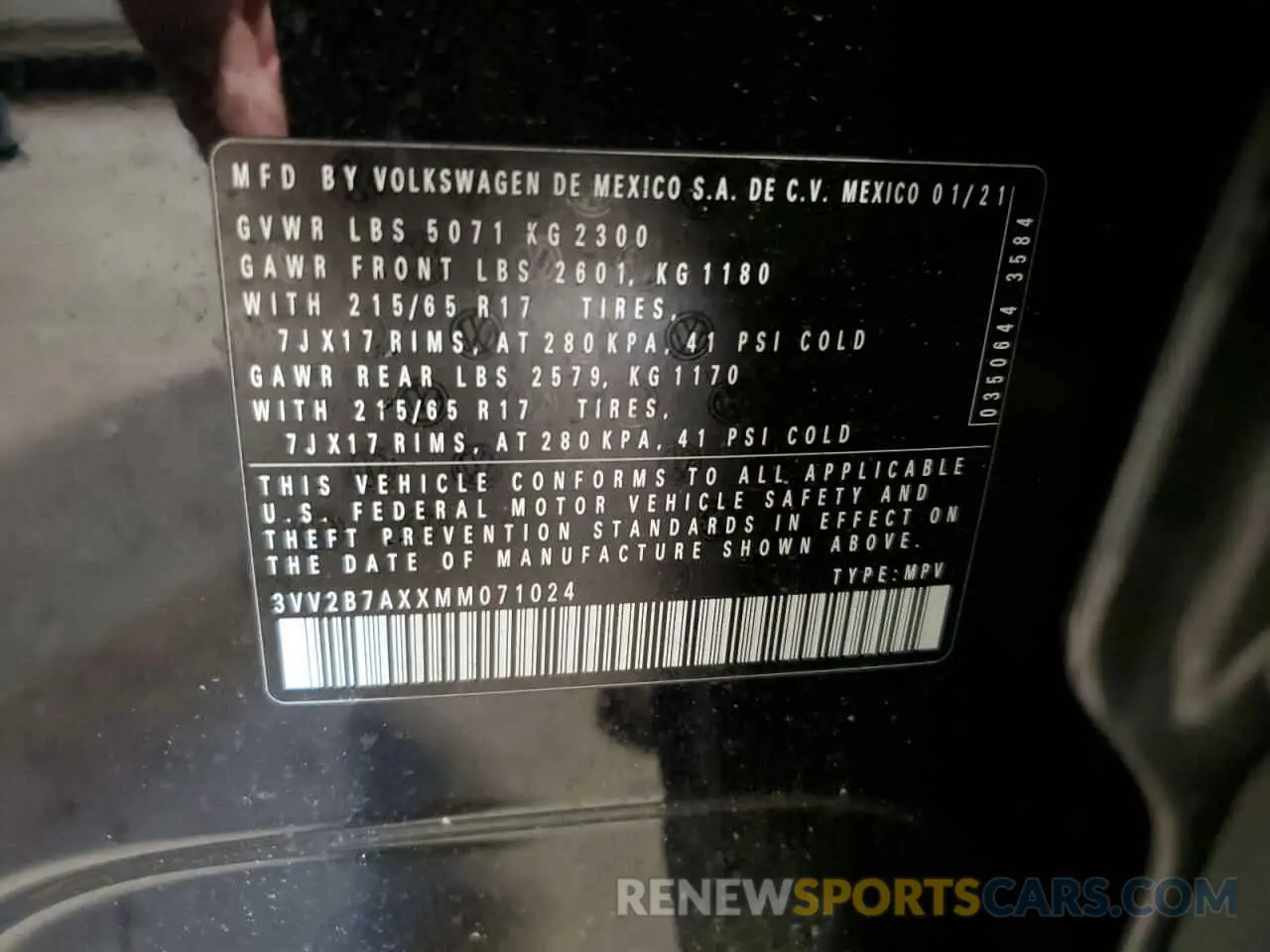 15 Photograph of a damaged car 3VV2B7AXXMM071024 VOLKSWAGEN TIGUAN 2021
