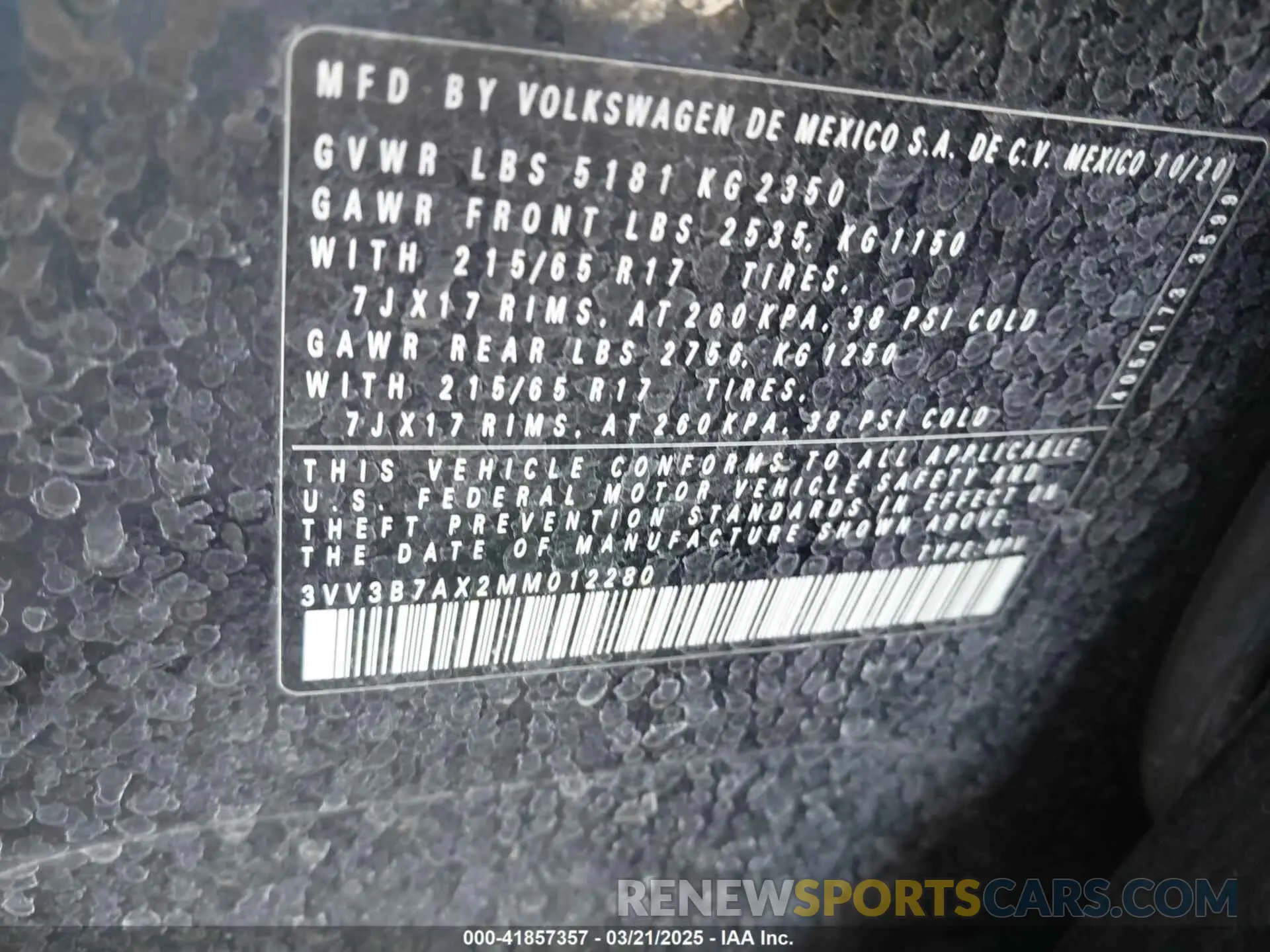 9 Photograph of a damaged car 3VV3B7AX2MM012280 VOLKSWAGEN TIGUAN 2021