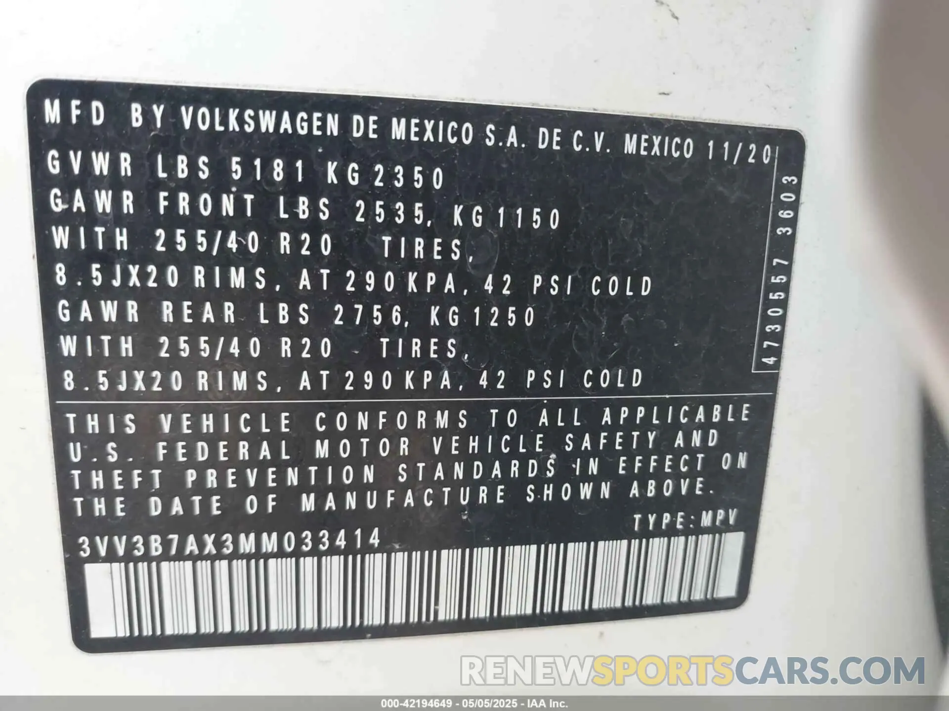 9 Photograph of a damaged car 3VV3B7AX3MM033414 VOLKSWAGEN TIGUAN 2021