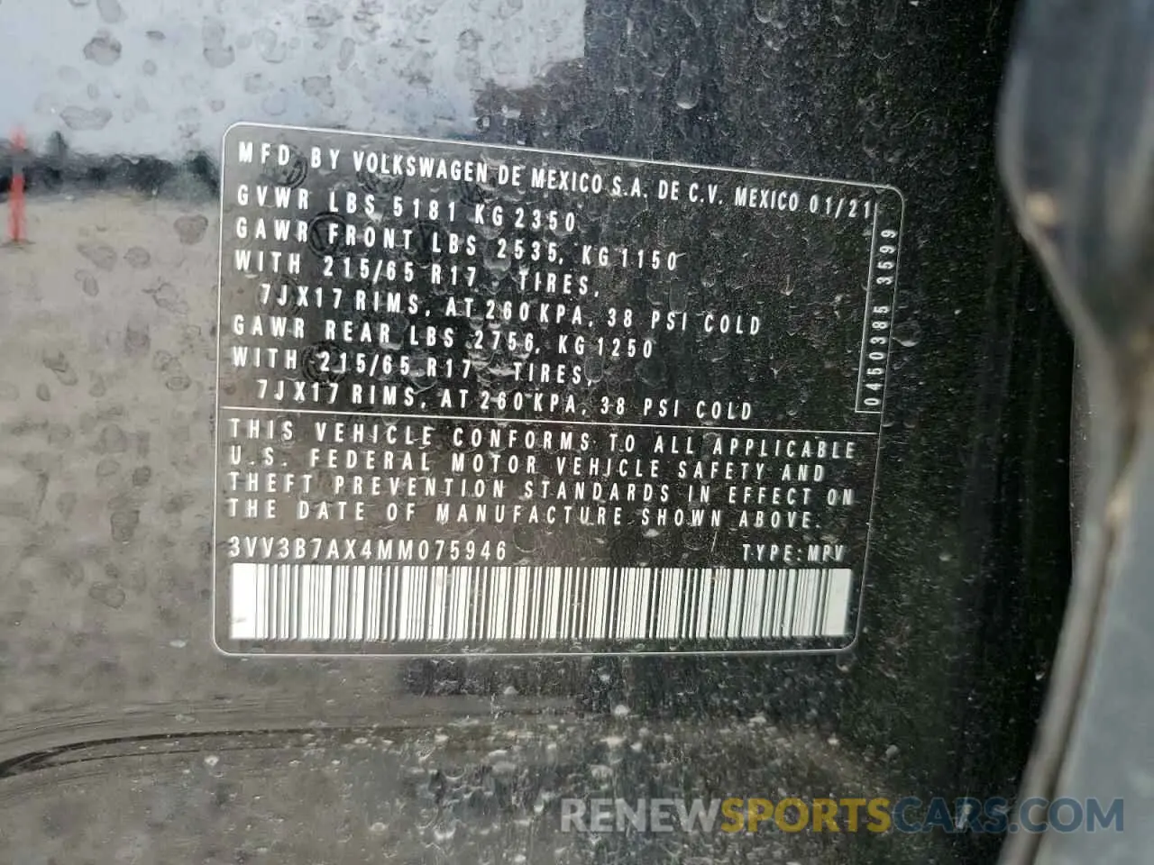 14 Фотография поврежденного автомобиля 3VV3B7AX4MM075946 VOLKSWAGEN TIGUAN 2021