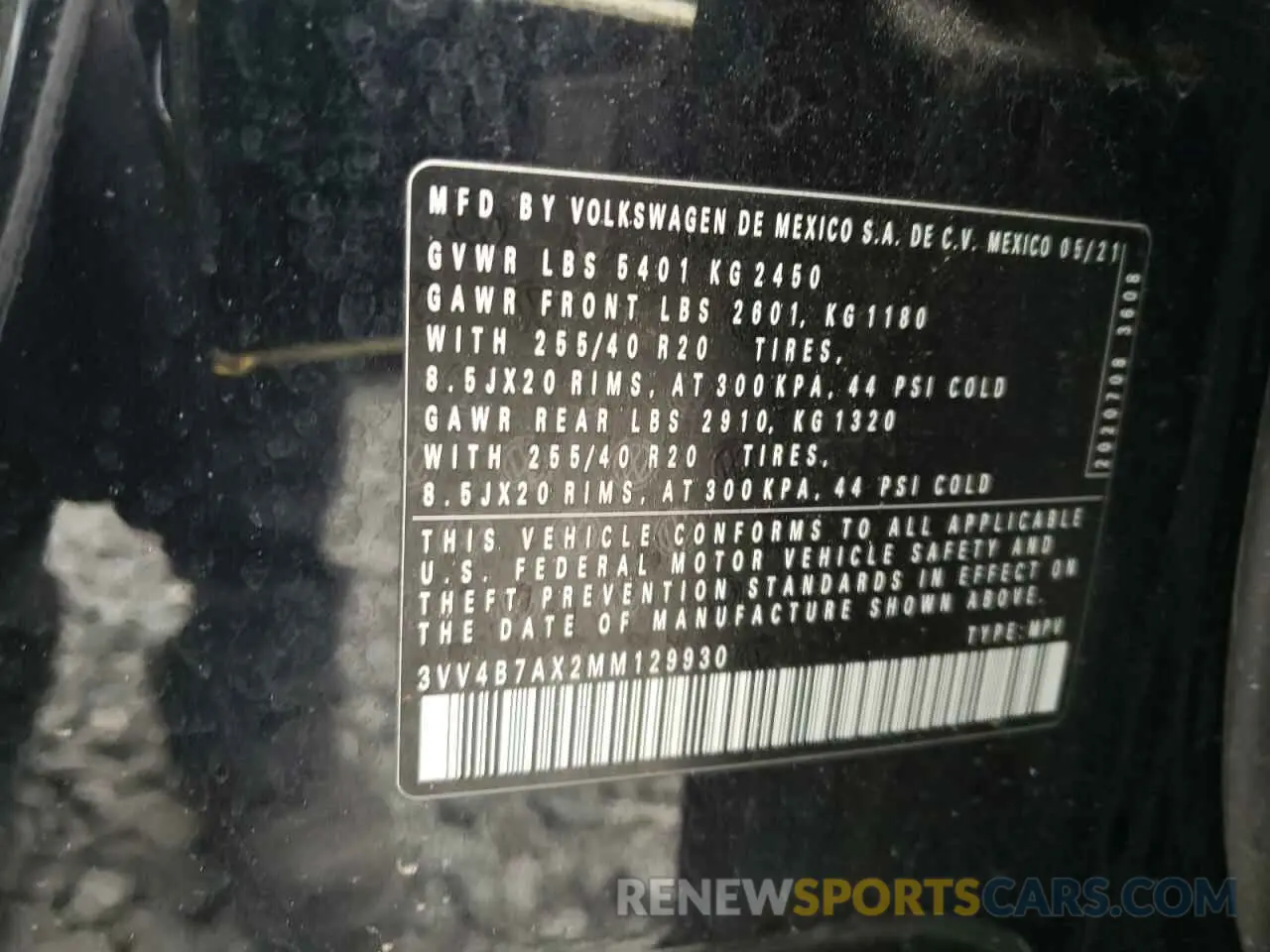 14 Photograph of a damaged car 3VV4B7AX2MM129930 VOLKSWAGEN TIGUAN 2021