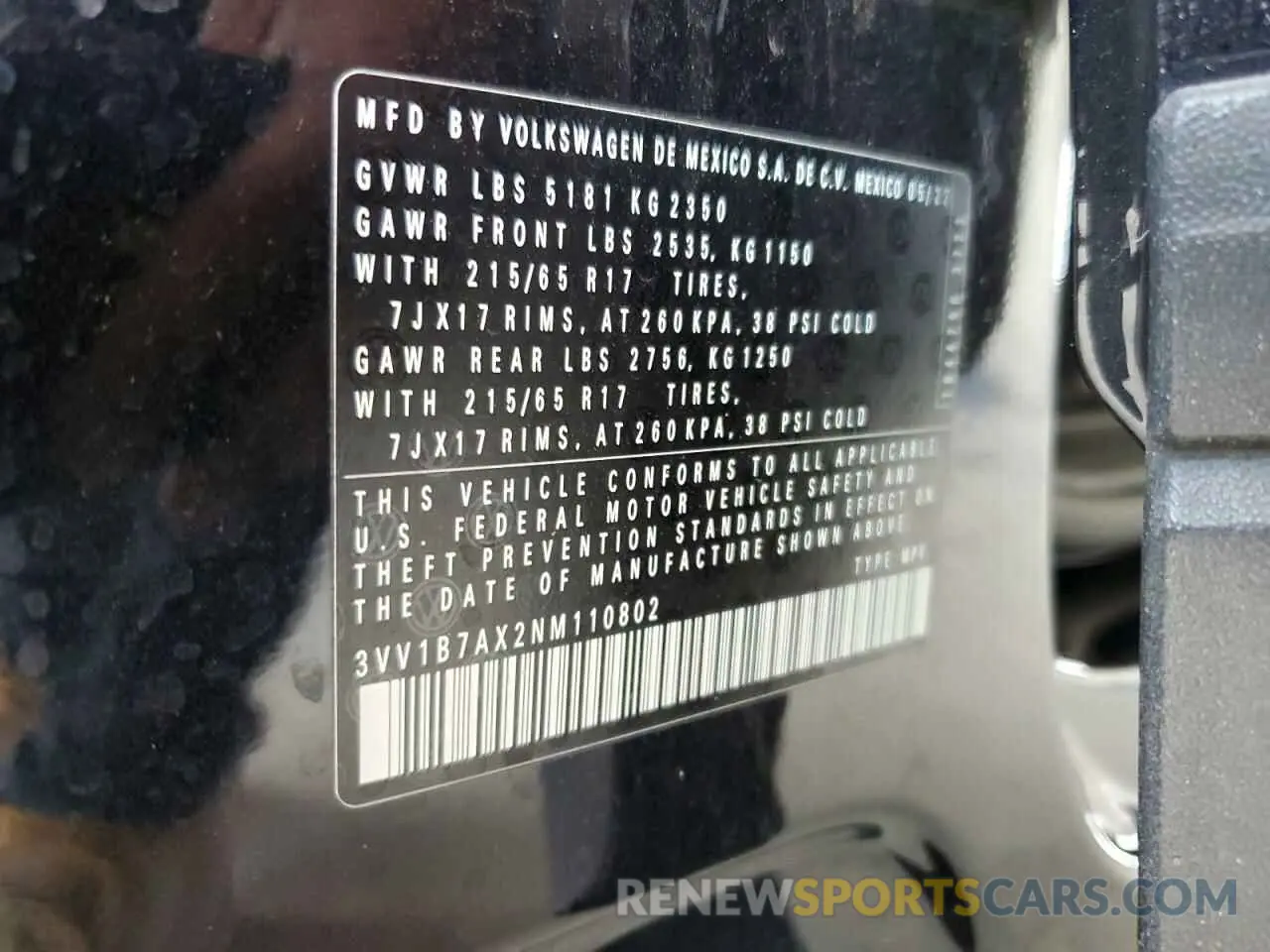 14 Photograph of a damaged car 3VV1B7AX2NM110802 VOLKSWAGEN TIGUAN 2022