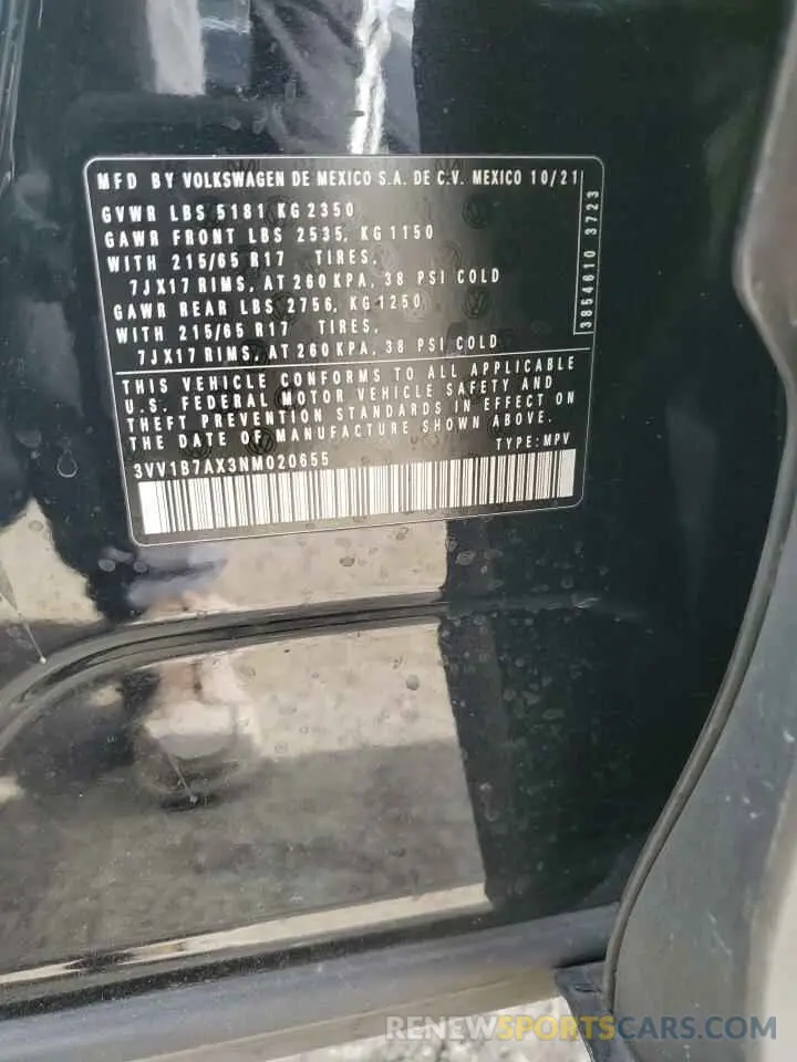 15 Photograph of a damaged car 3VV1B7AX3NM020655 VOLKSWAGEN TIGUAN 2022