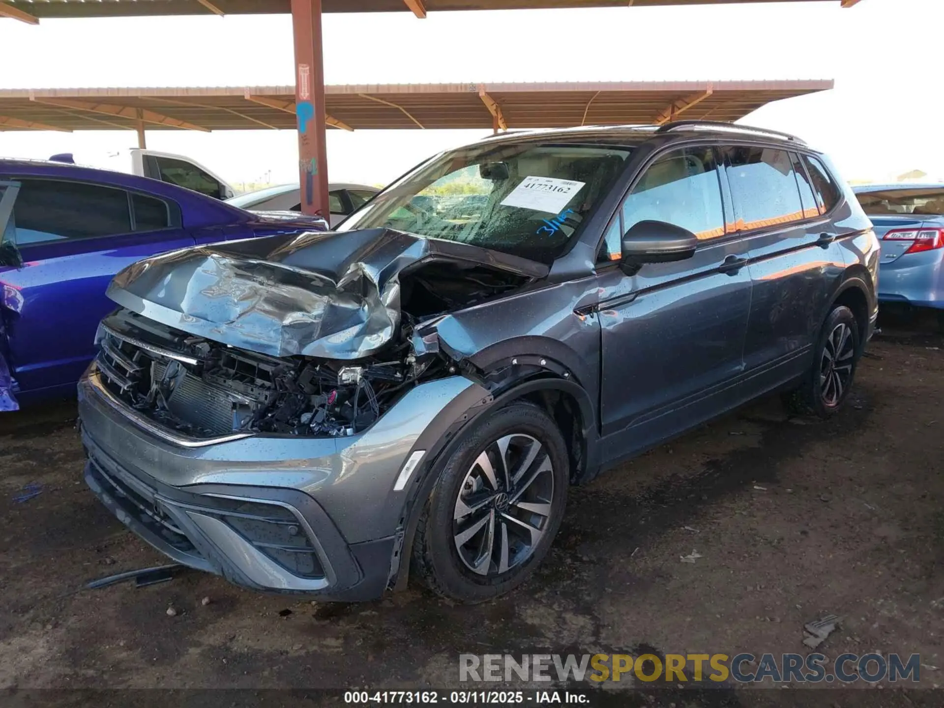 2 Photograph of a damaged car 3VV1B7AX8NM146414 VOLKSWAGEN TIGUAN 2022
